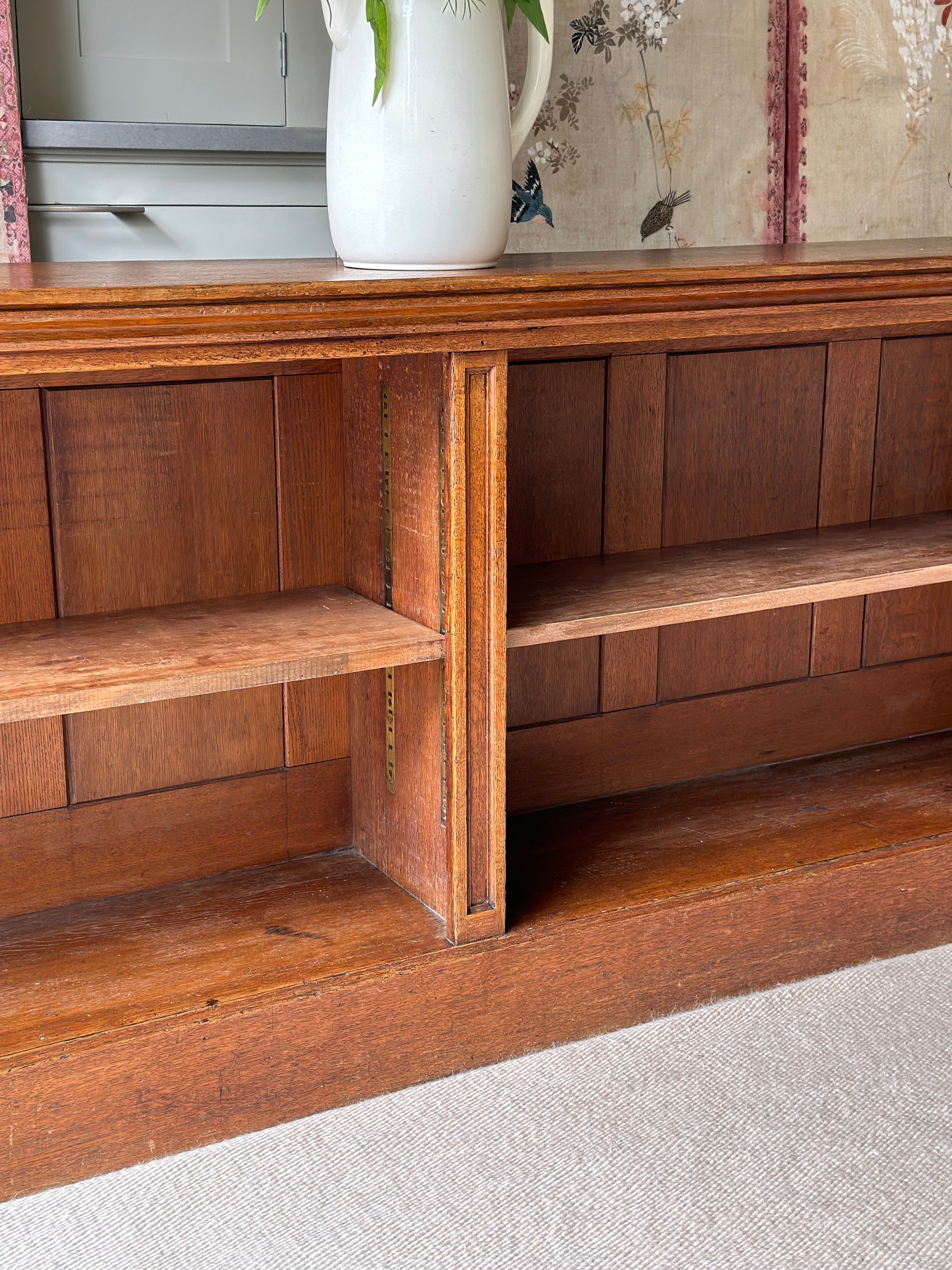 Solid Oak Low Library Bookcase