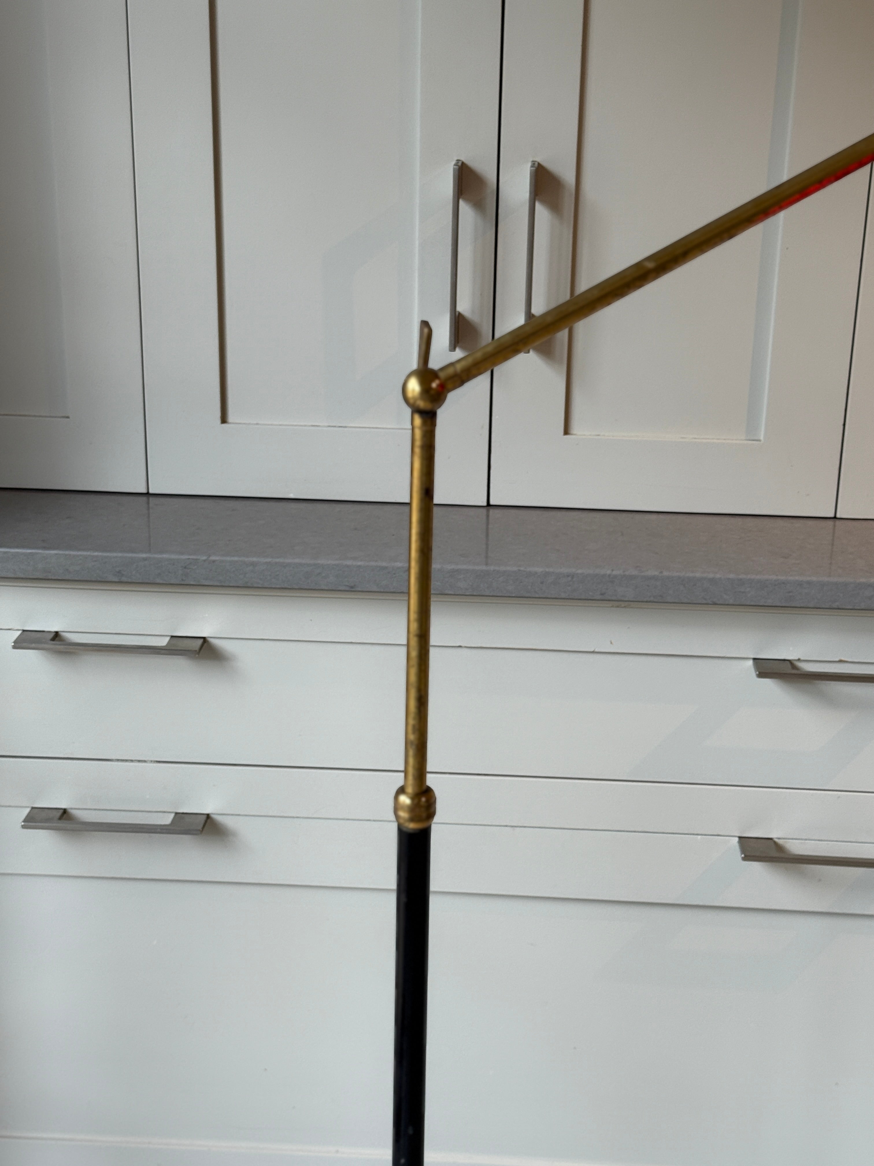 Red 1950s Italian Floor Lamp by Stilux