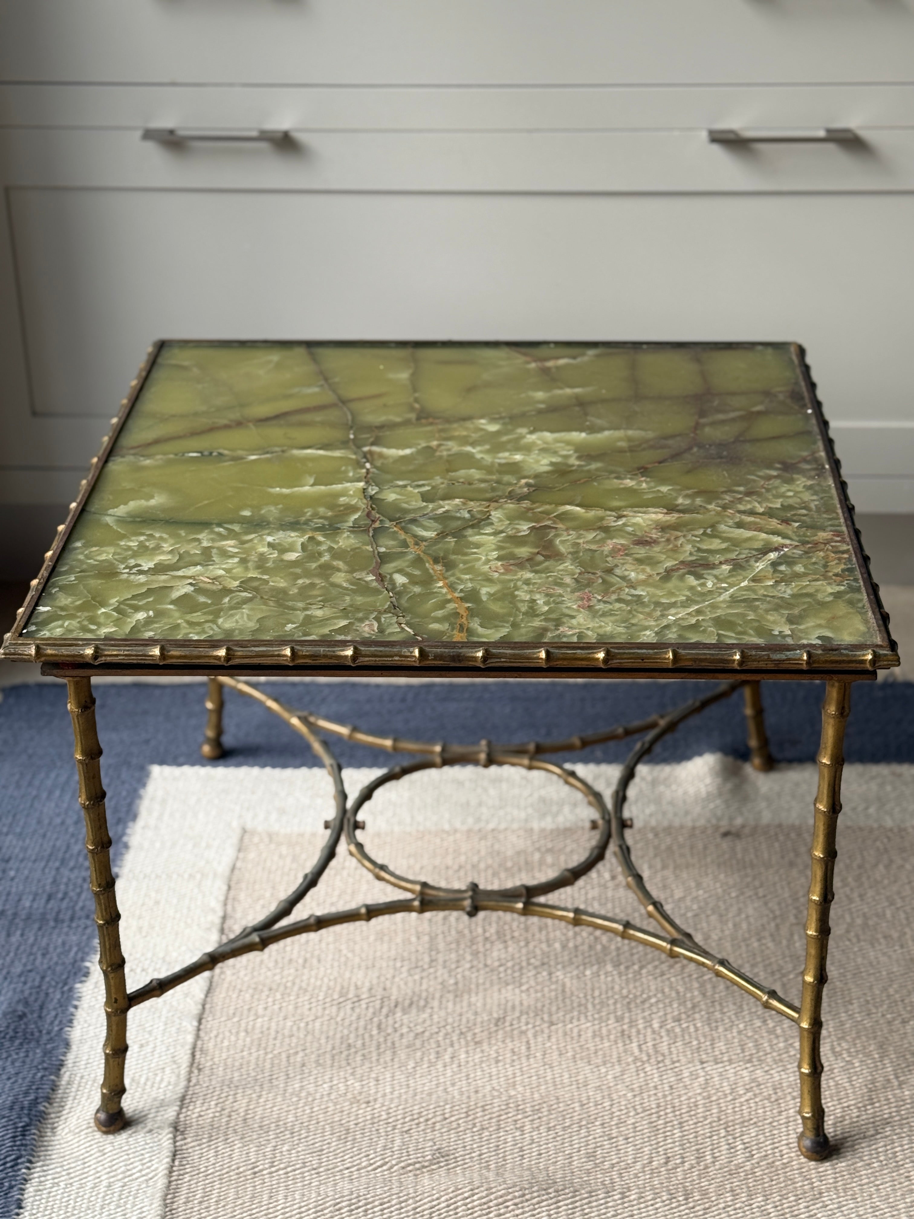 French Bronze  and Onyx Coffee Table