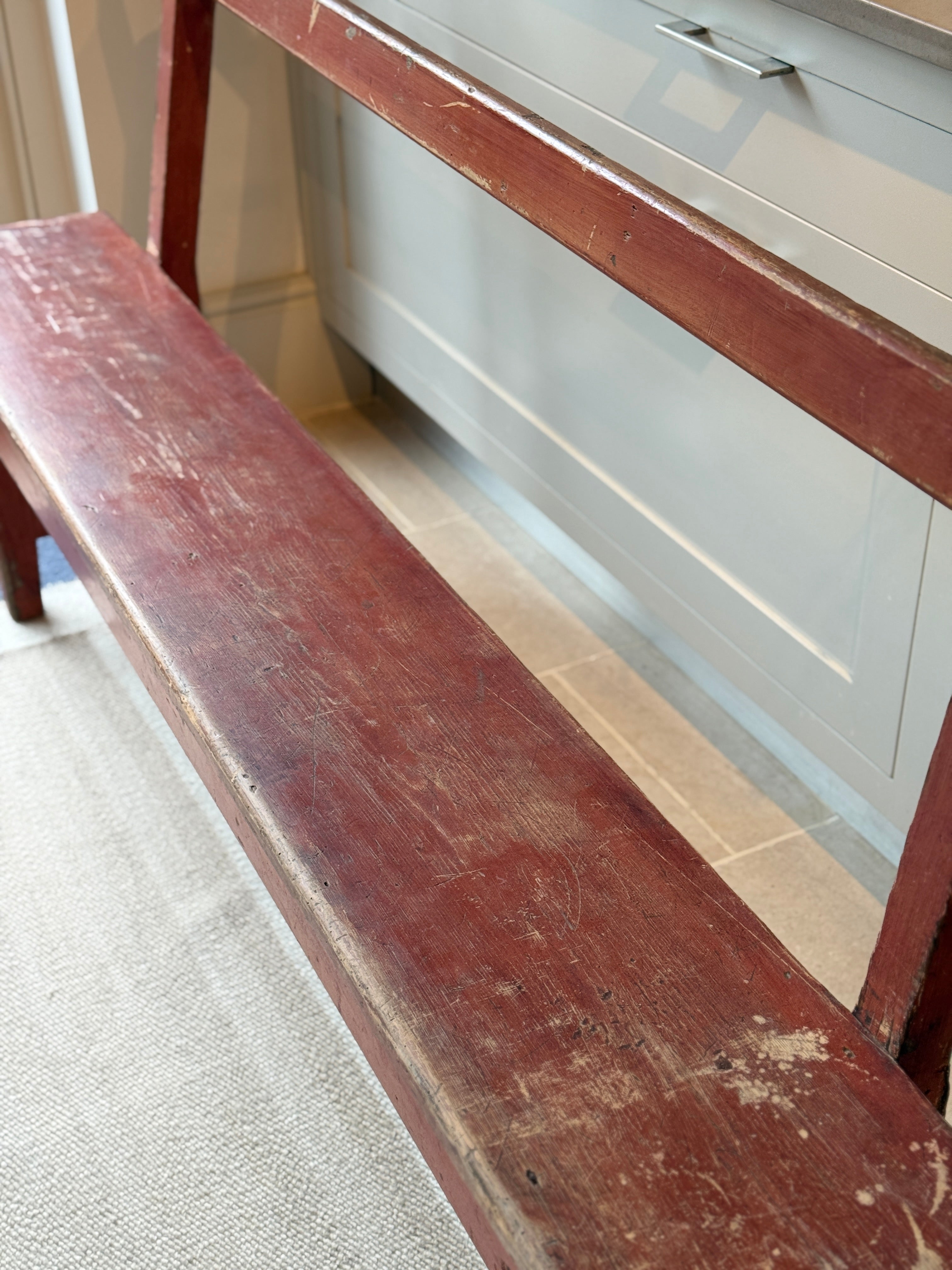 Rustic Painted Pine Bench