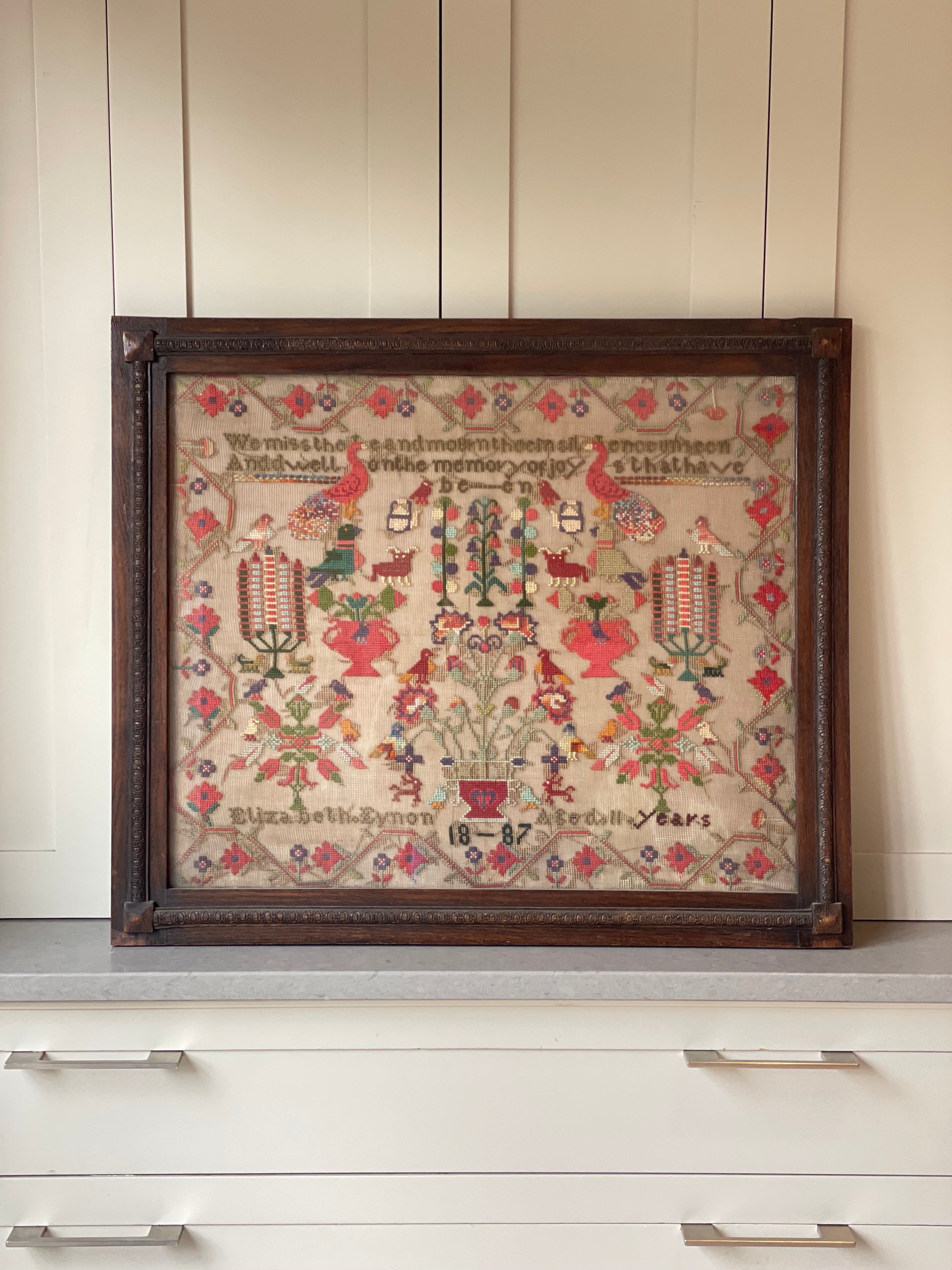 Vibrant Framed 19th century Sampler