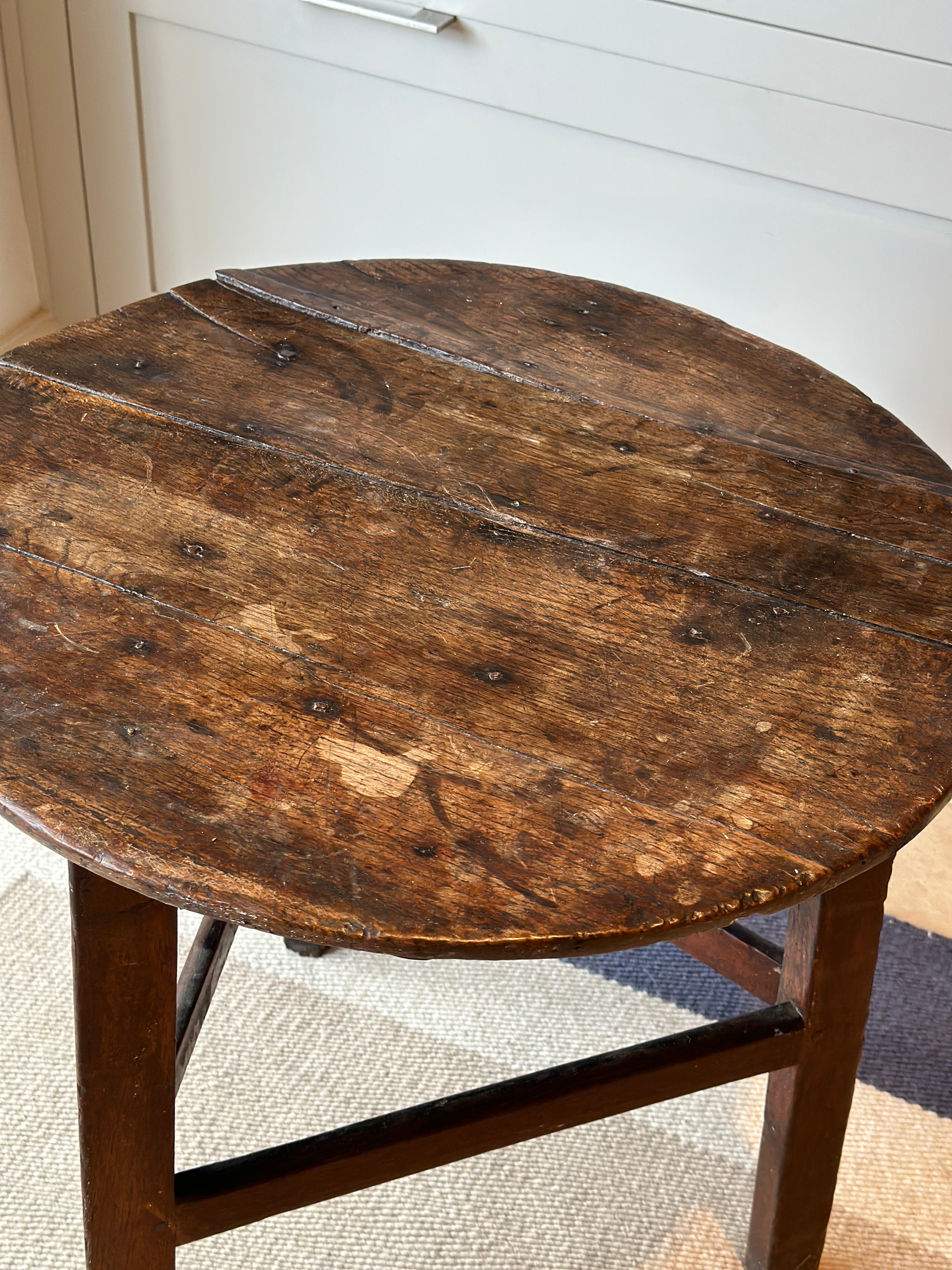 Small Dark Oak Cricket Table