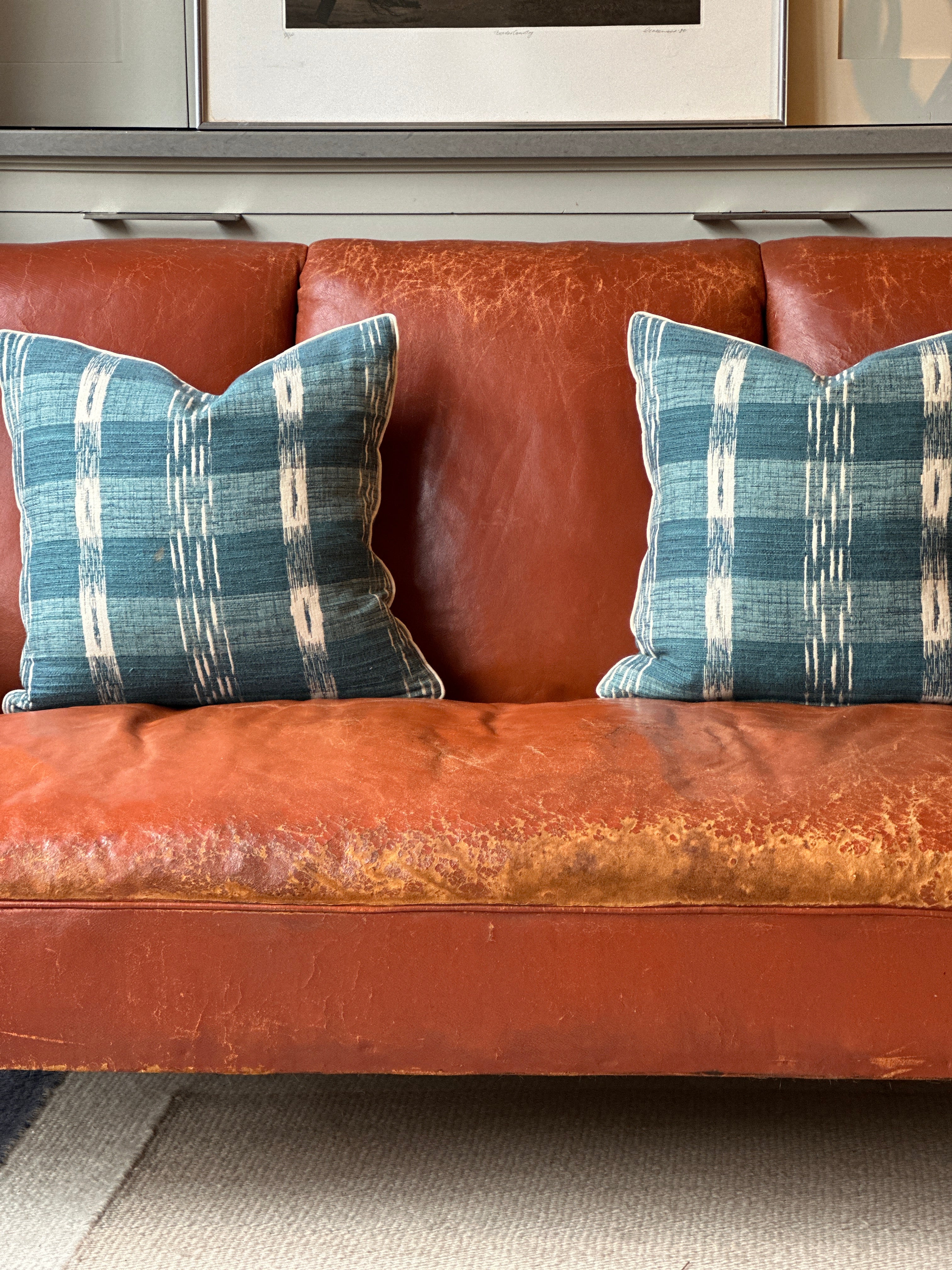 Vintage Leather Sofa with Rivets