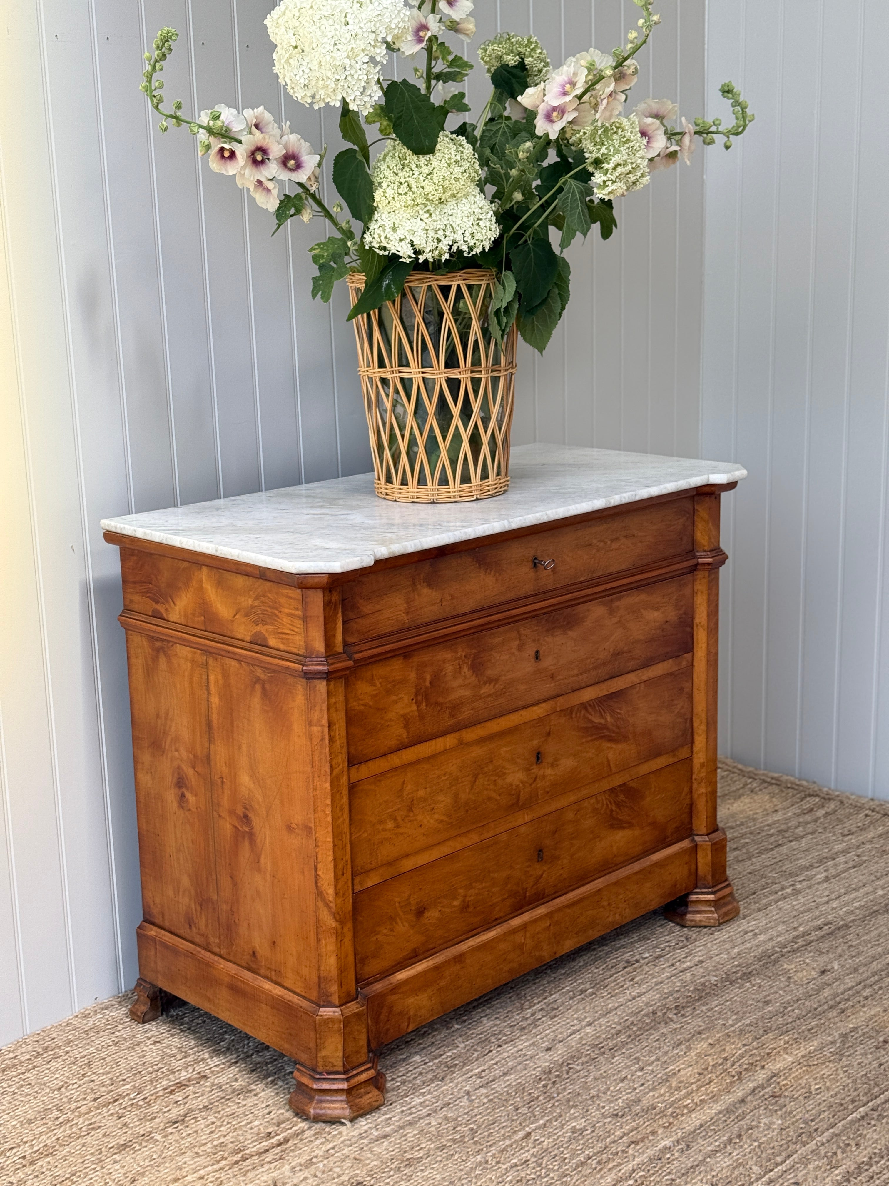 French Louis Philippe Burr Ash Commode