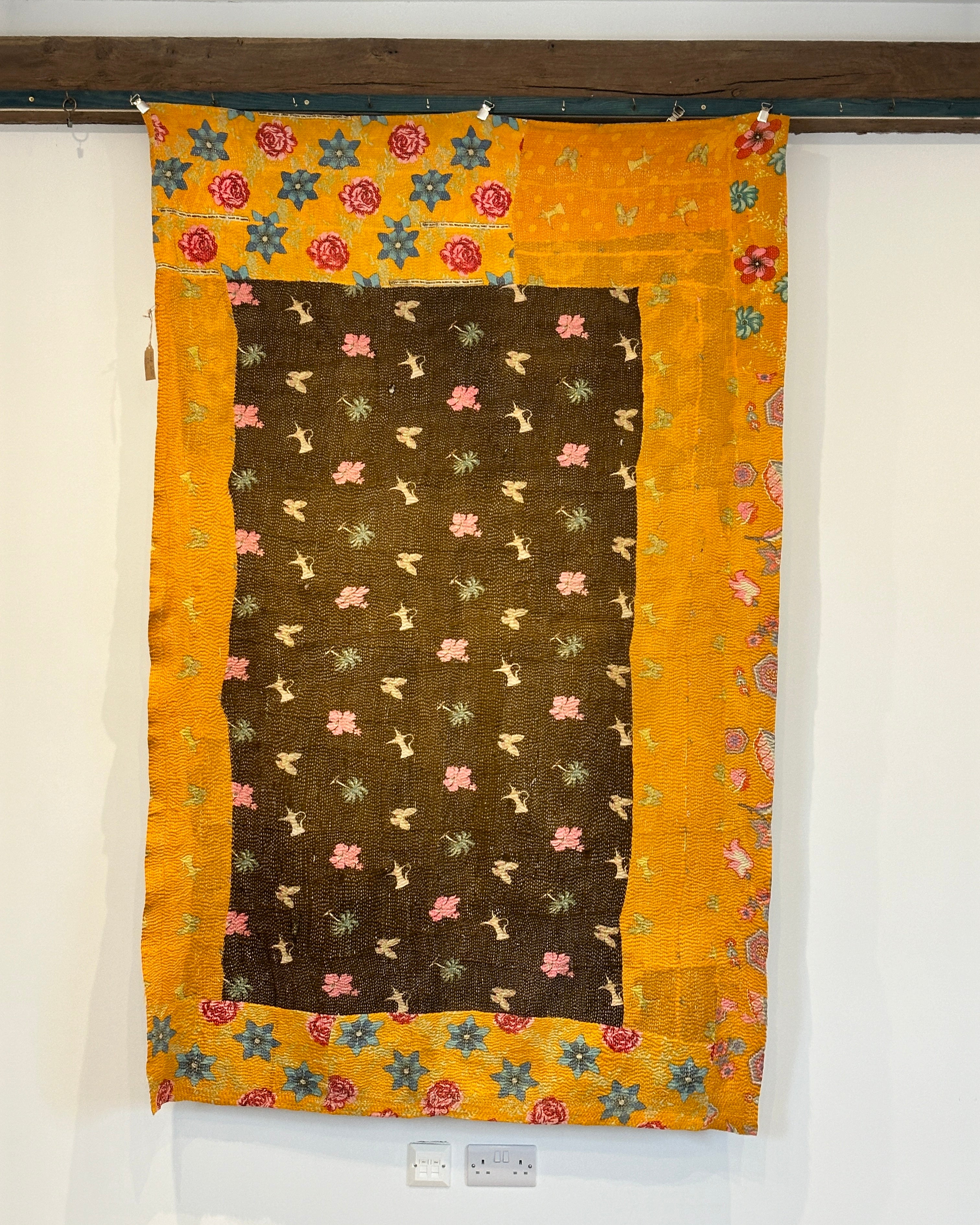 Orange & brown vintage kantha