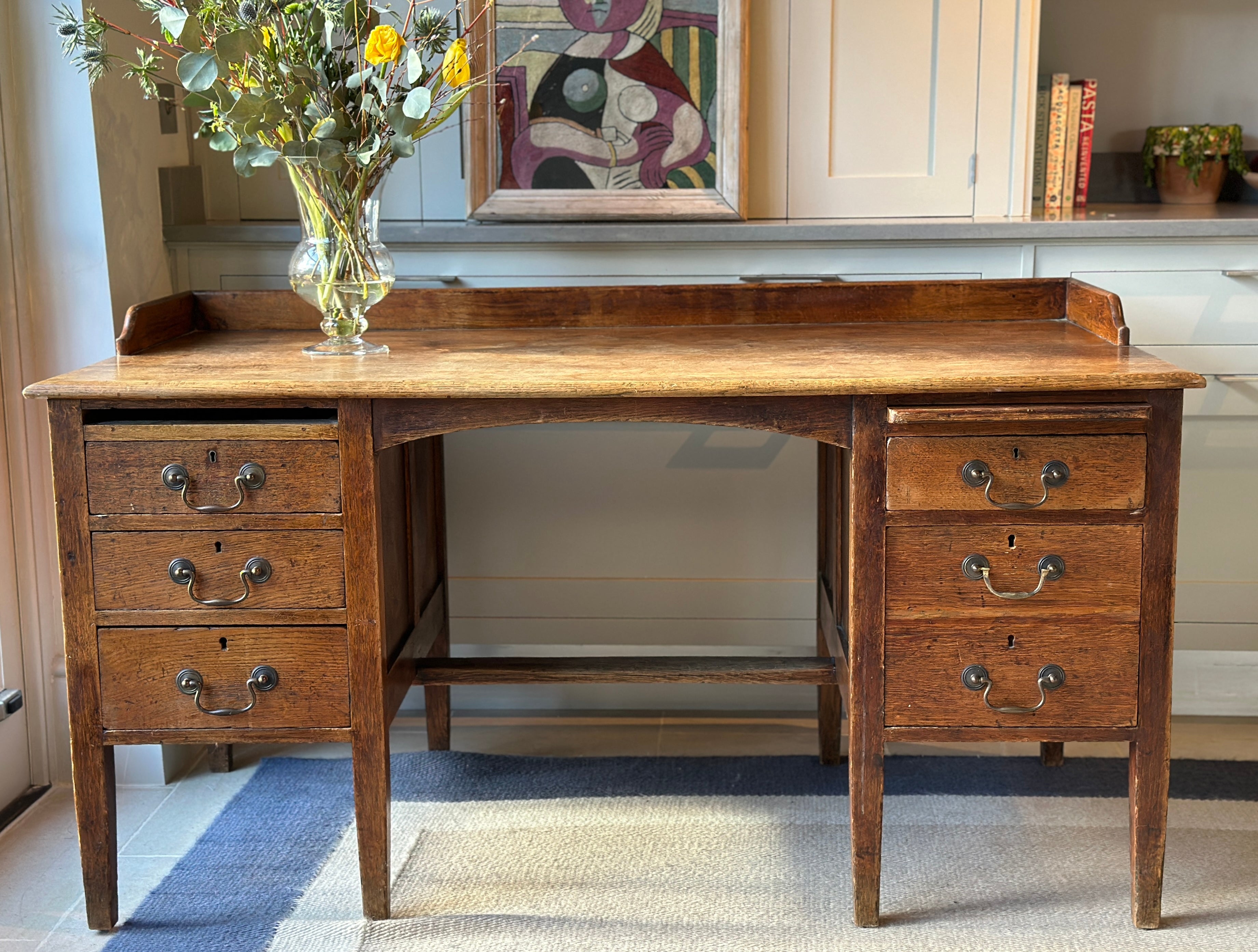 Large and Deep Solid Oak ‘MoD’ desk.