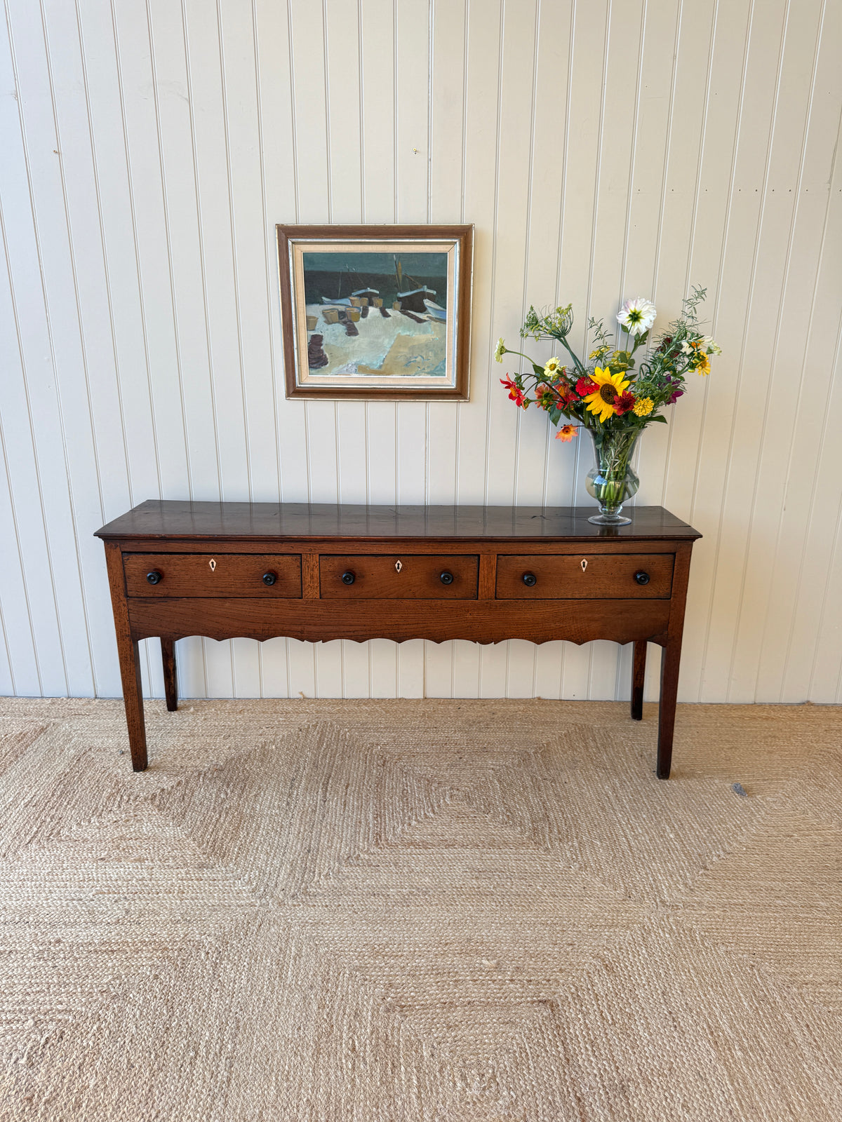 George III Oak Dresser Base, Circa 1780-1800