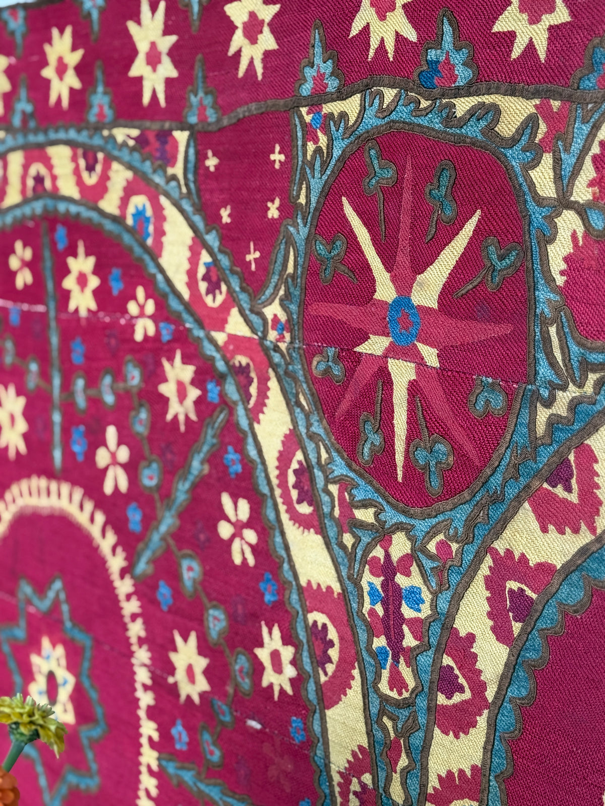 Large Antique Suzani Wall Hanging, Tashkent, Uzbekistan, Late 19th Century