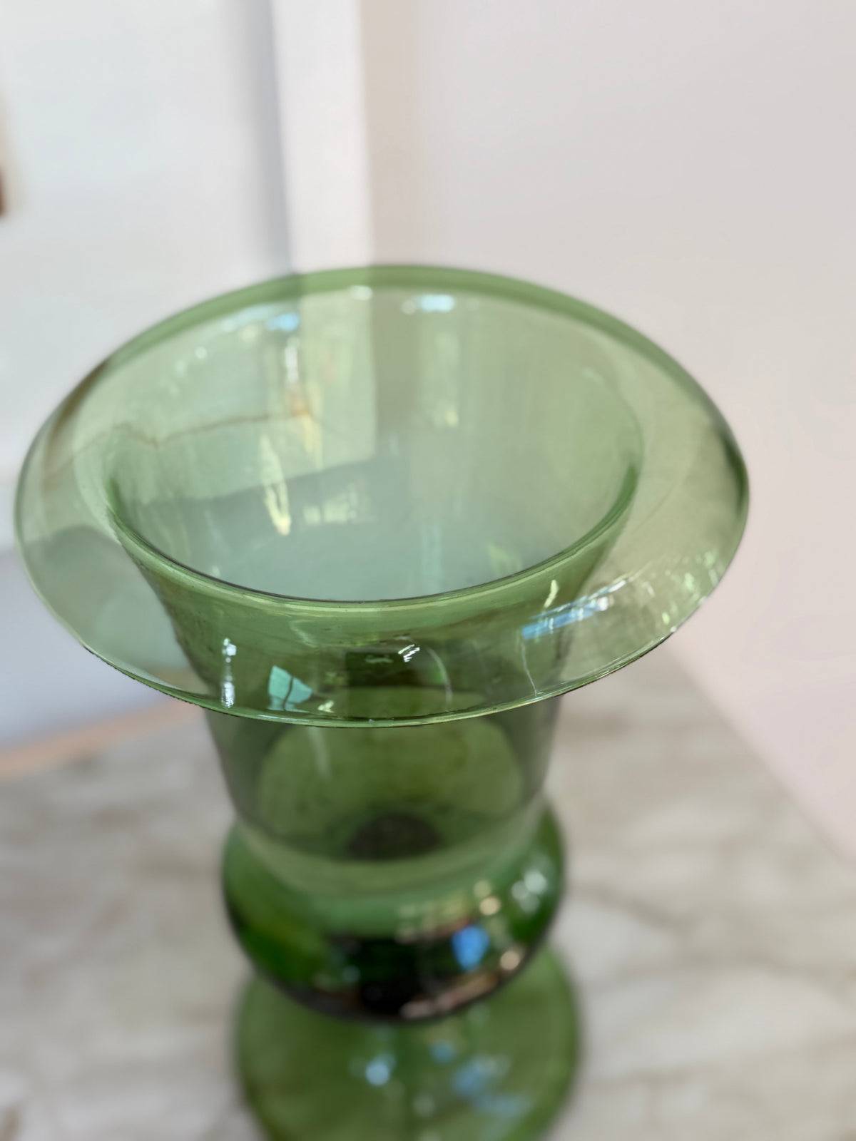 Vintage Green Glass Vase