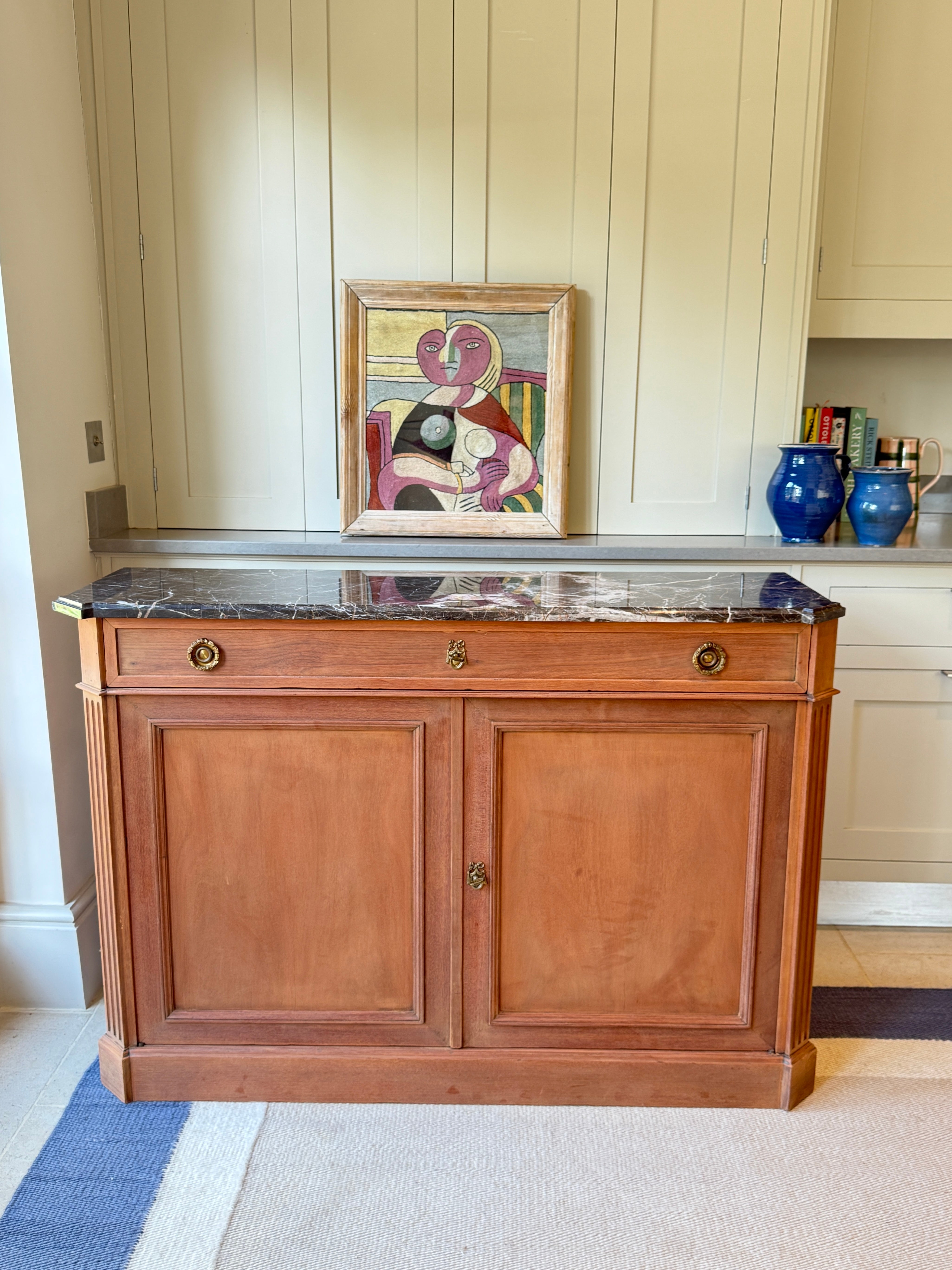 Slim French Marble Topped Side Board
