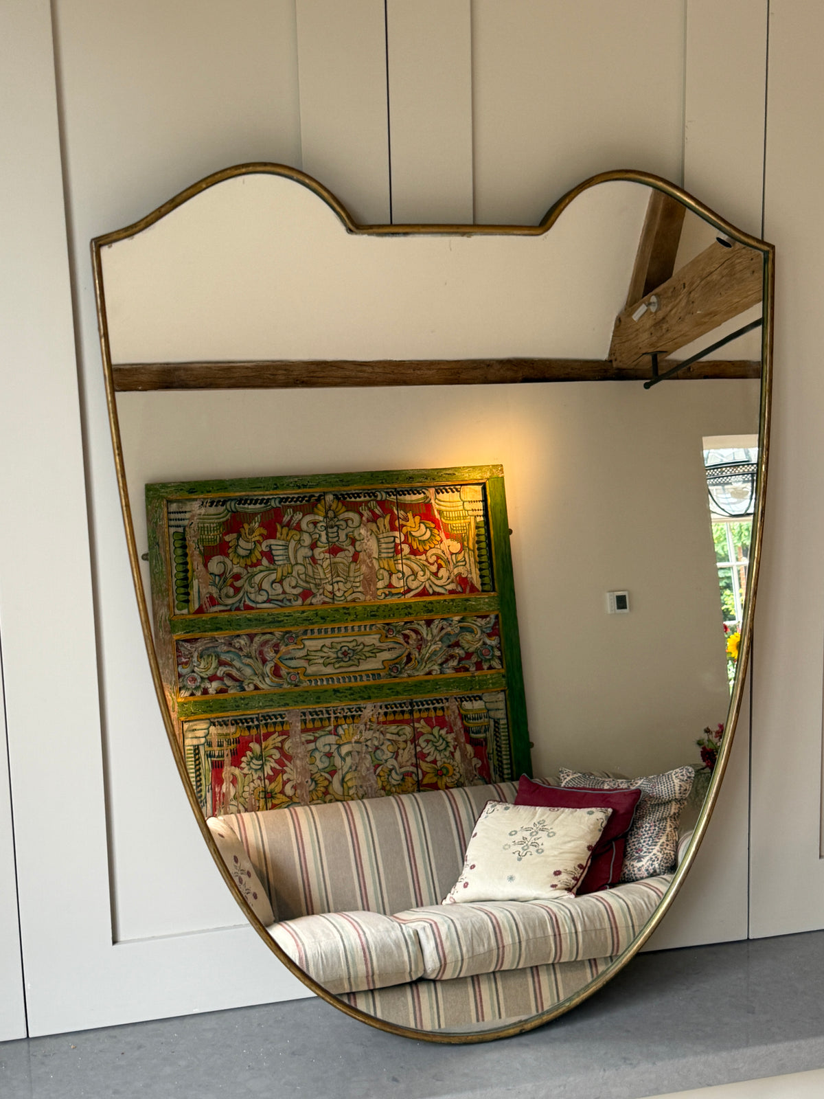 Italian Brass Shield Mirror (75x58cm)