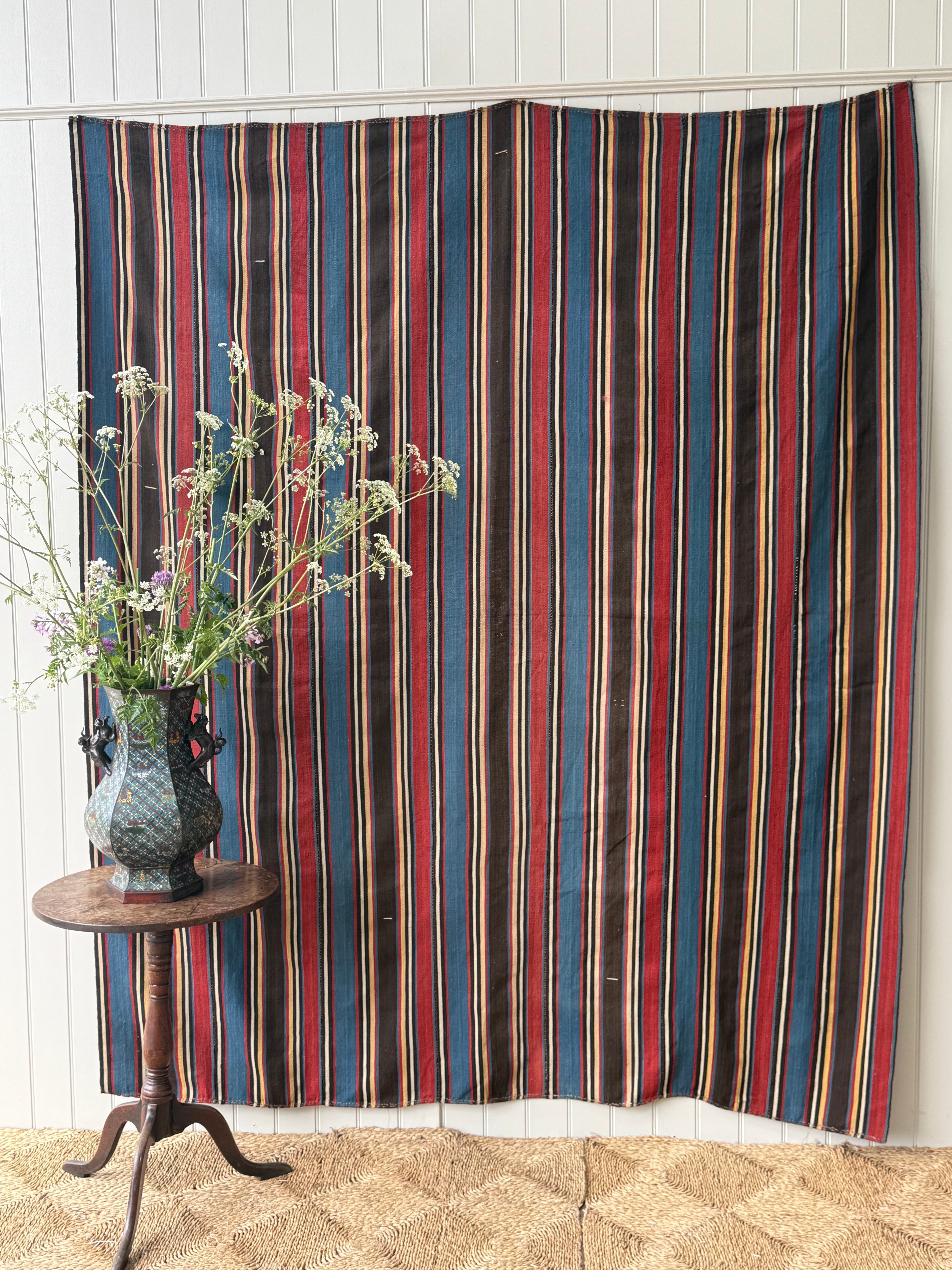 Polychrome Striped Antique Jajim from Azerbaijan