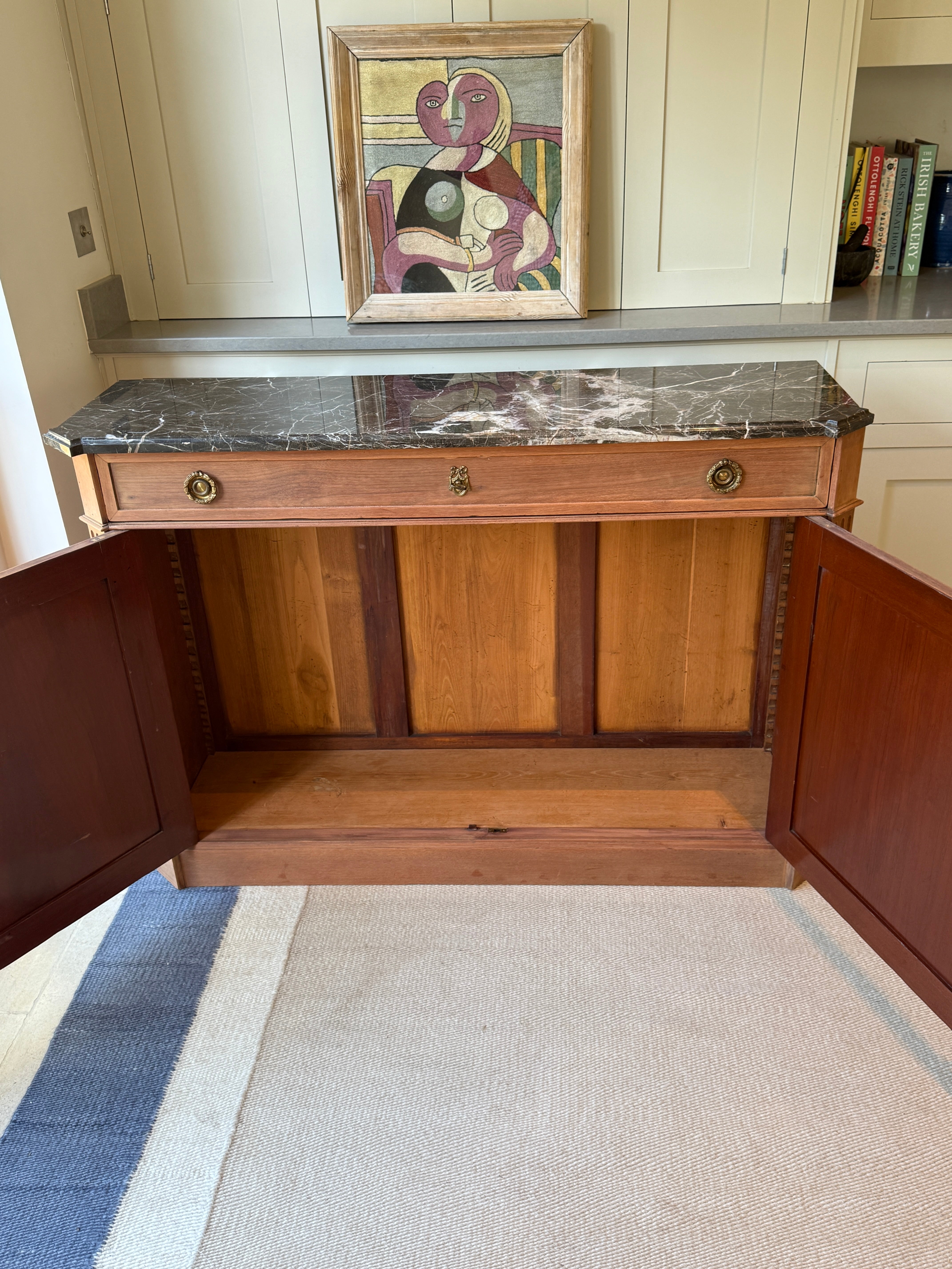 Slim French Marble Topped Side Board
