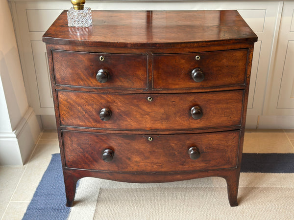 Small Bow Fronted Mahogany Chest of Drawers