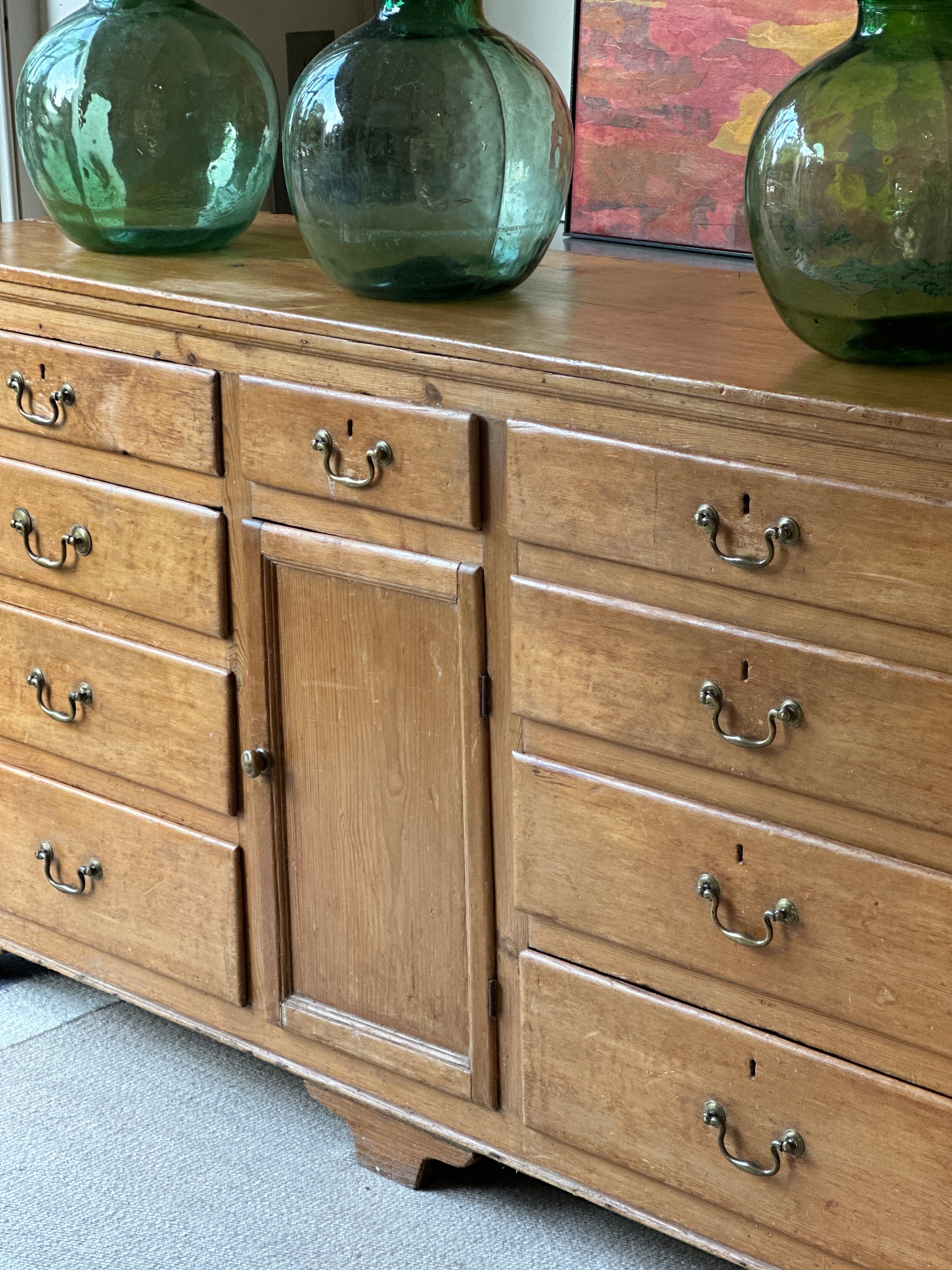 Large Antique Pine Sideboard with great patina