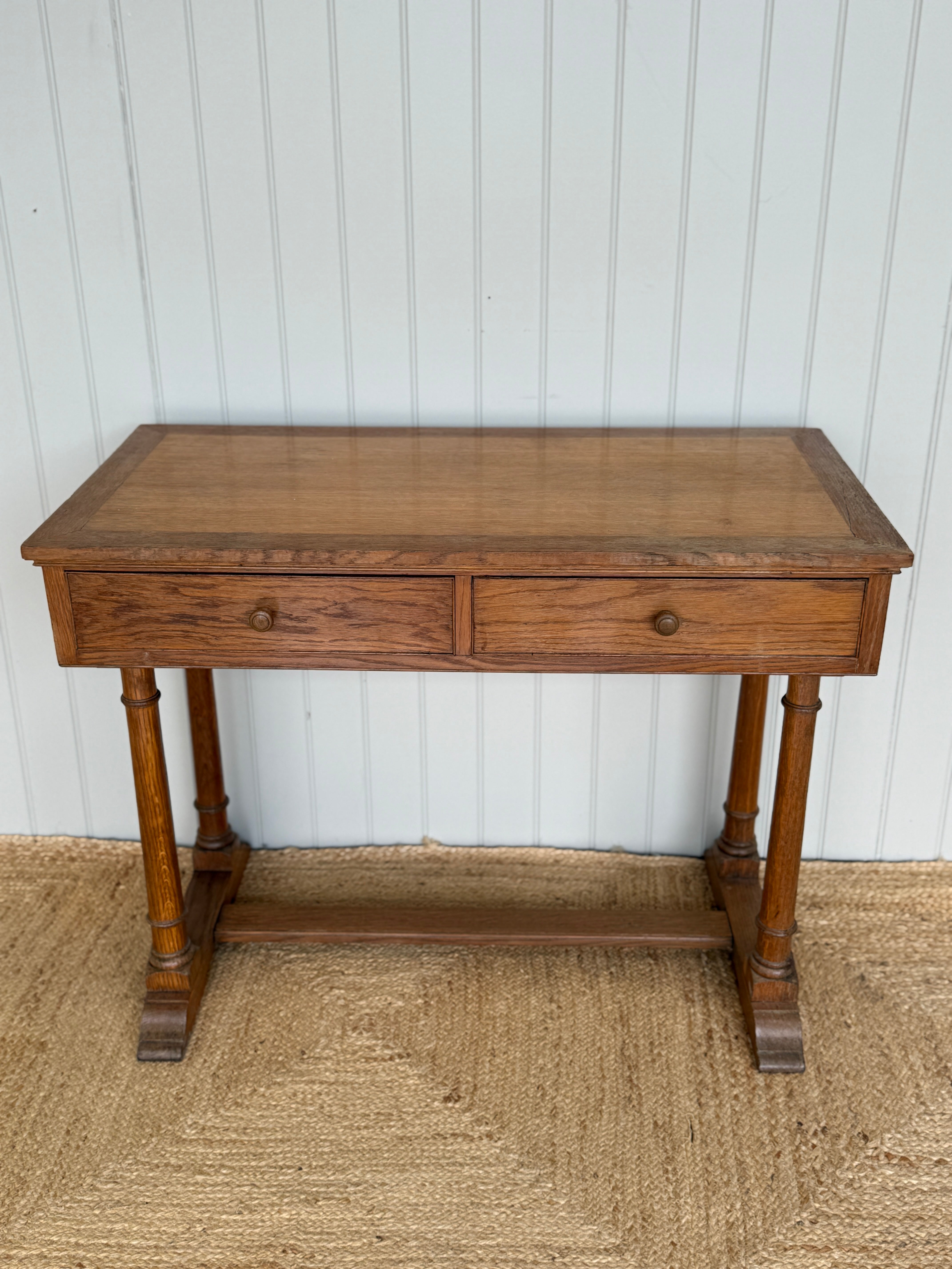 Oak Writing Table in the Manner of Heals