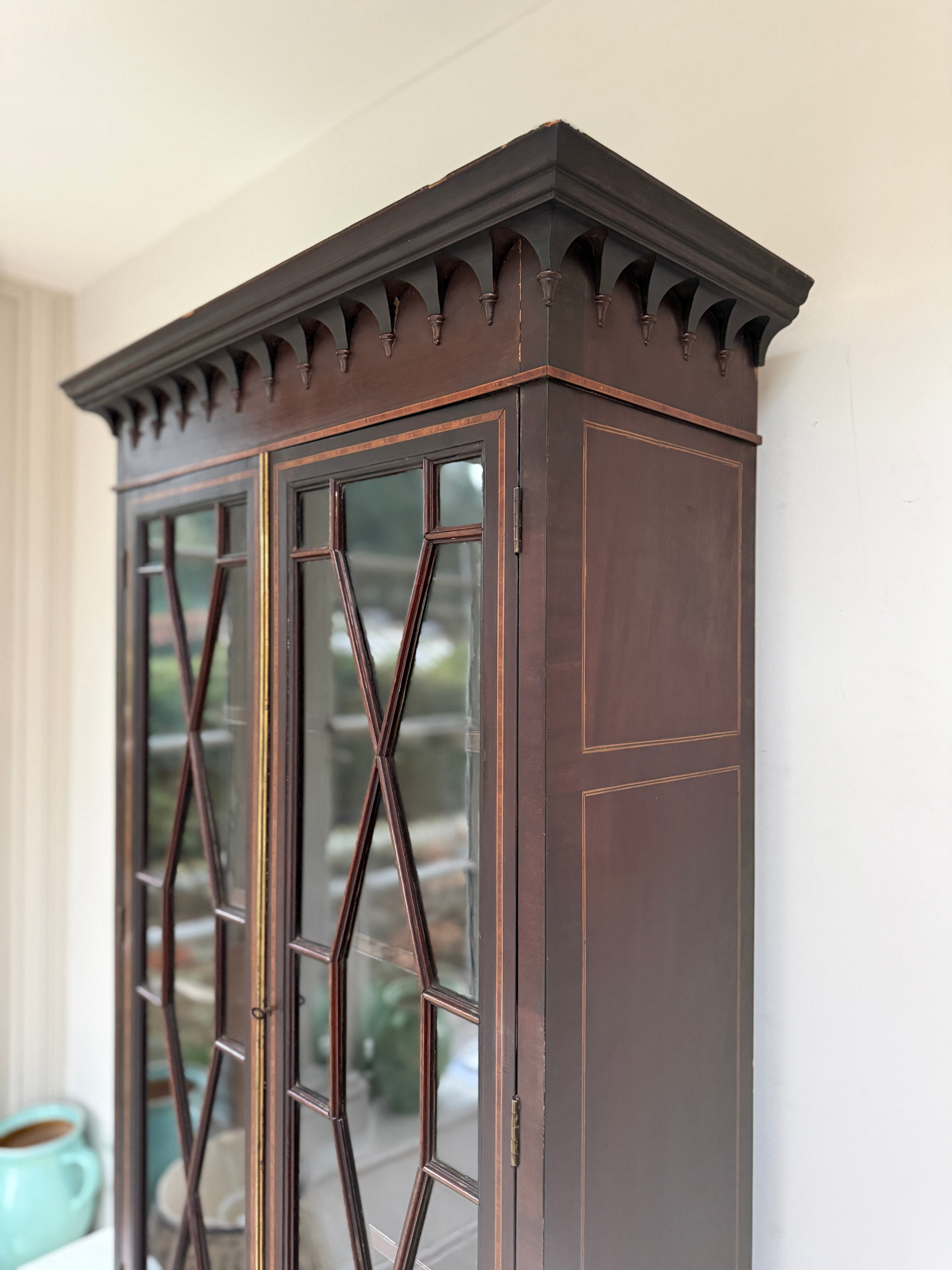 Tall Astragal Glazed Wall Cupboard