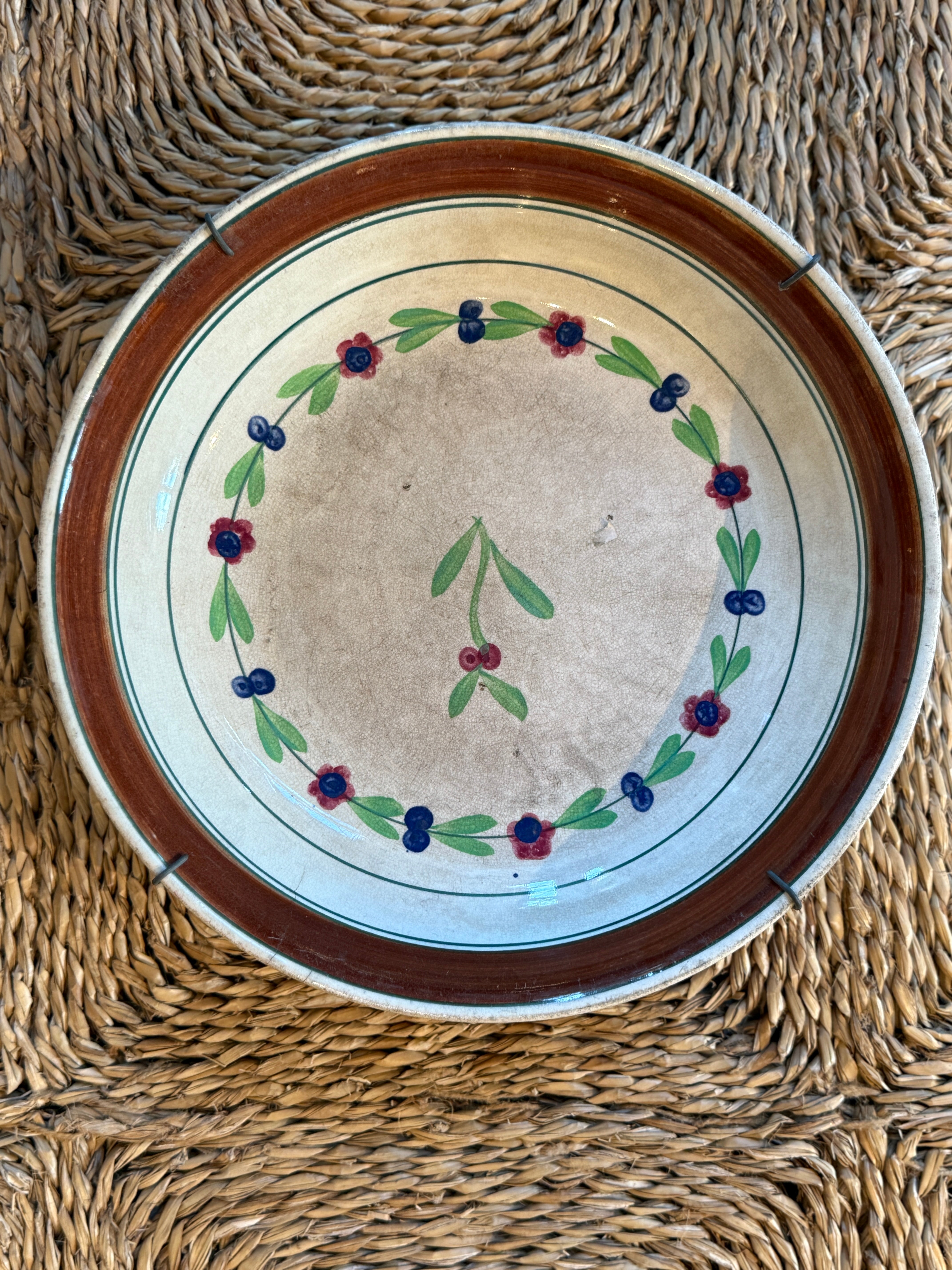 19th Century Dutch Glazed Ironstone Bowl from Ceylon/Sri Lanka