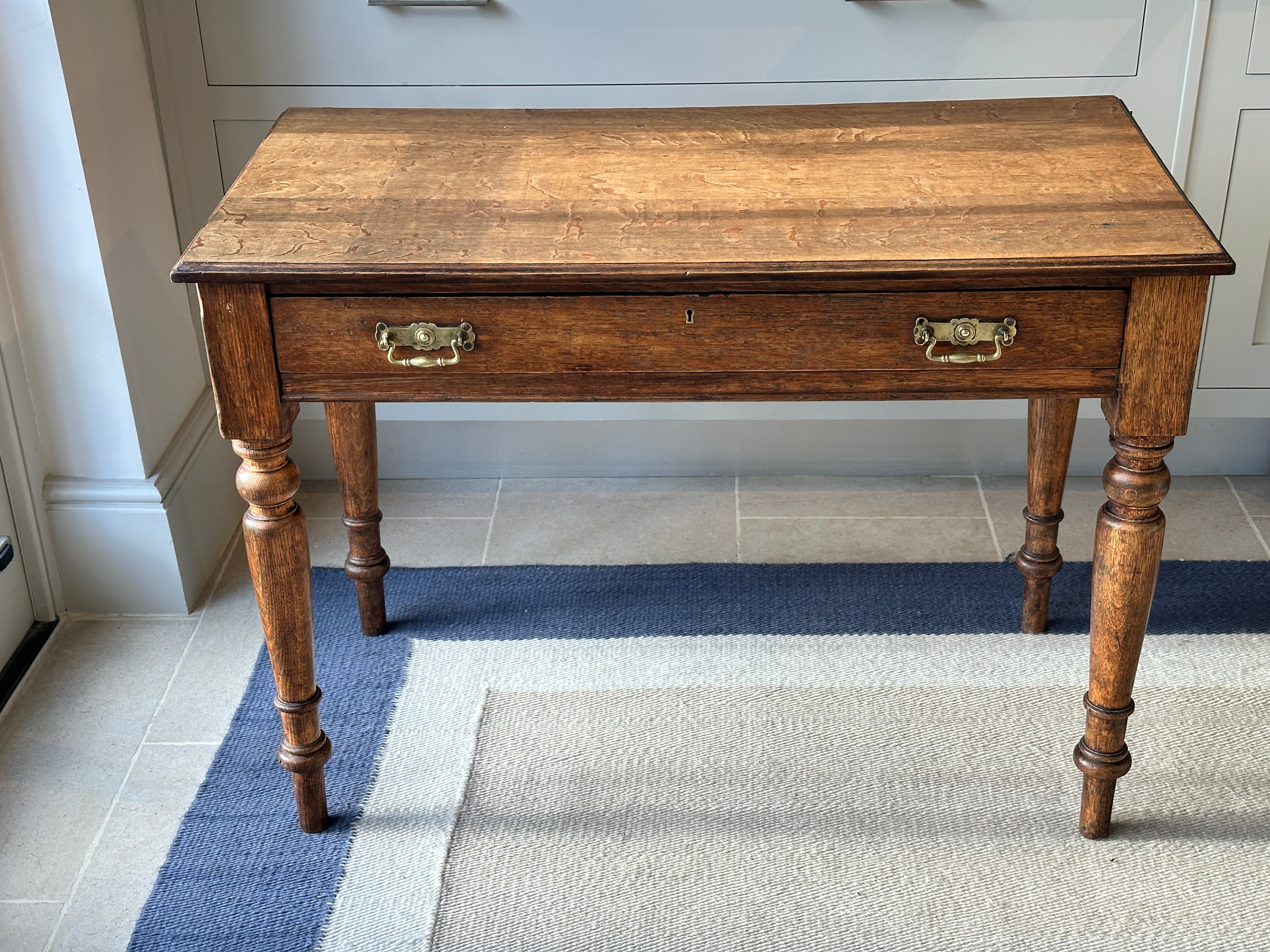 Solid Oak Desk with Single Drawer