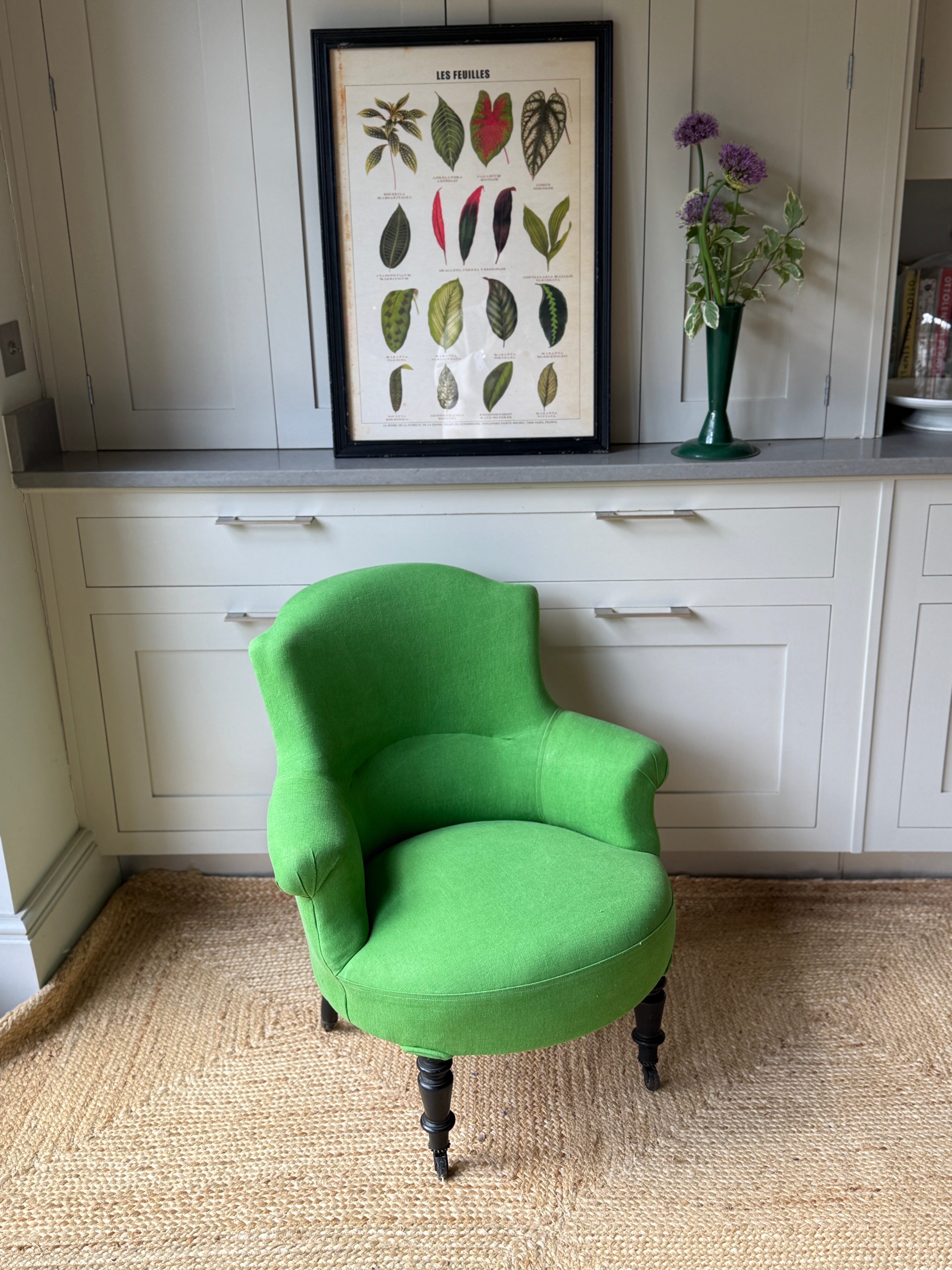 Small French Tub Chair in Christopher Farr Pebble Linen
