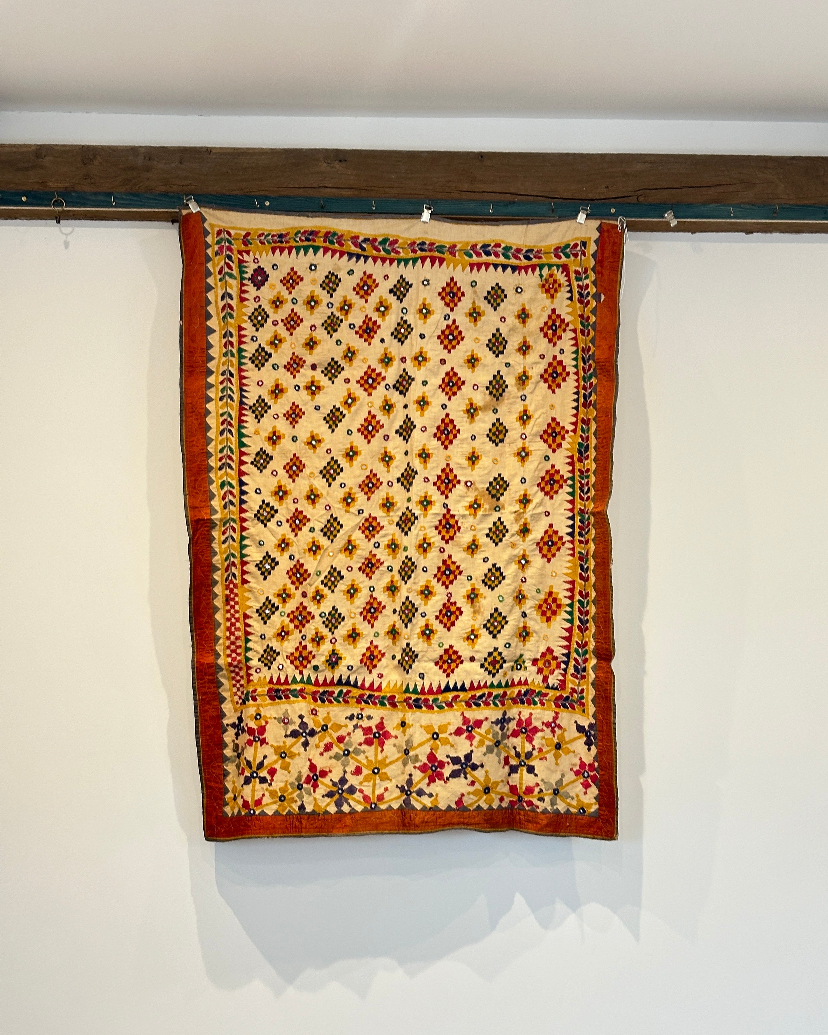 Vintage Embroidered Indian Textile