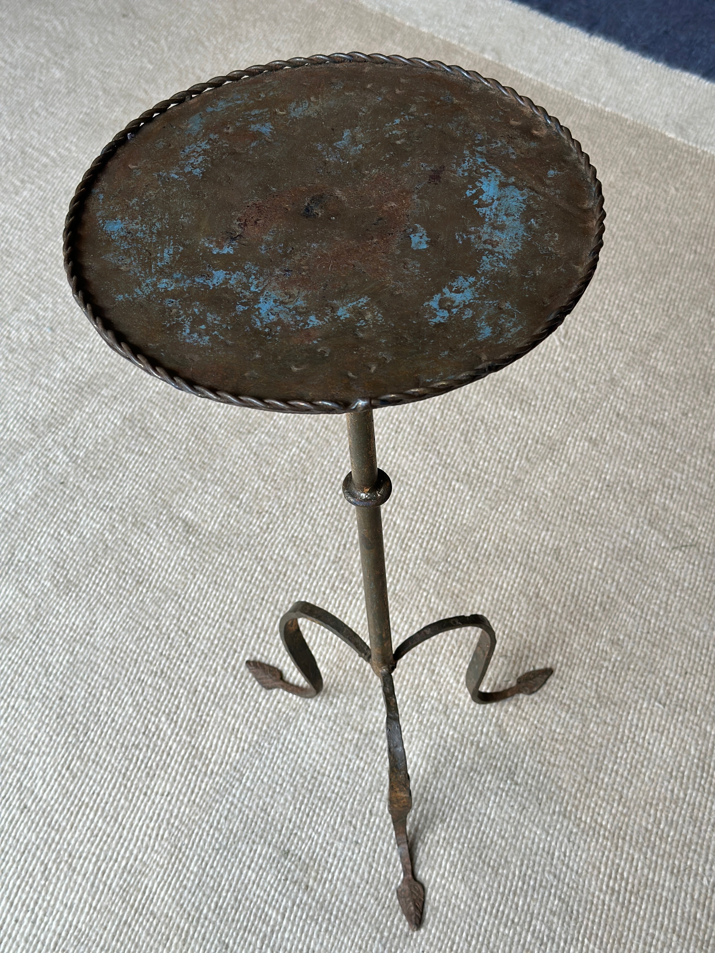 Spanish Mid Century Martini Table with flecks of blue