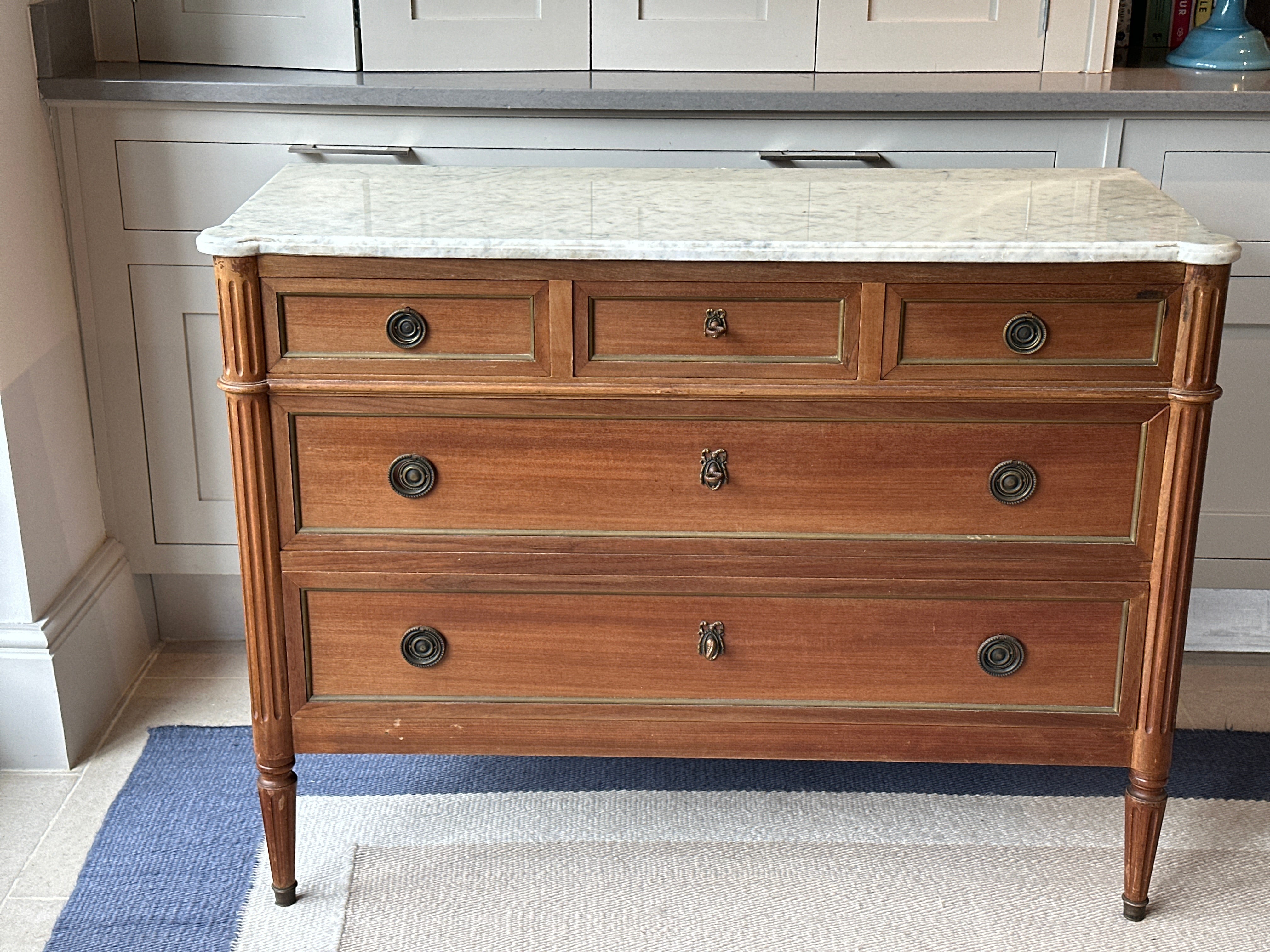 Small White Marble Topped Commode