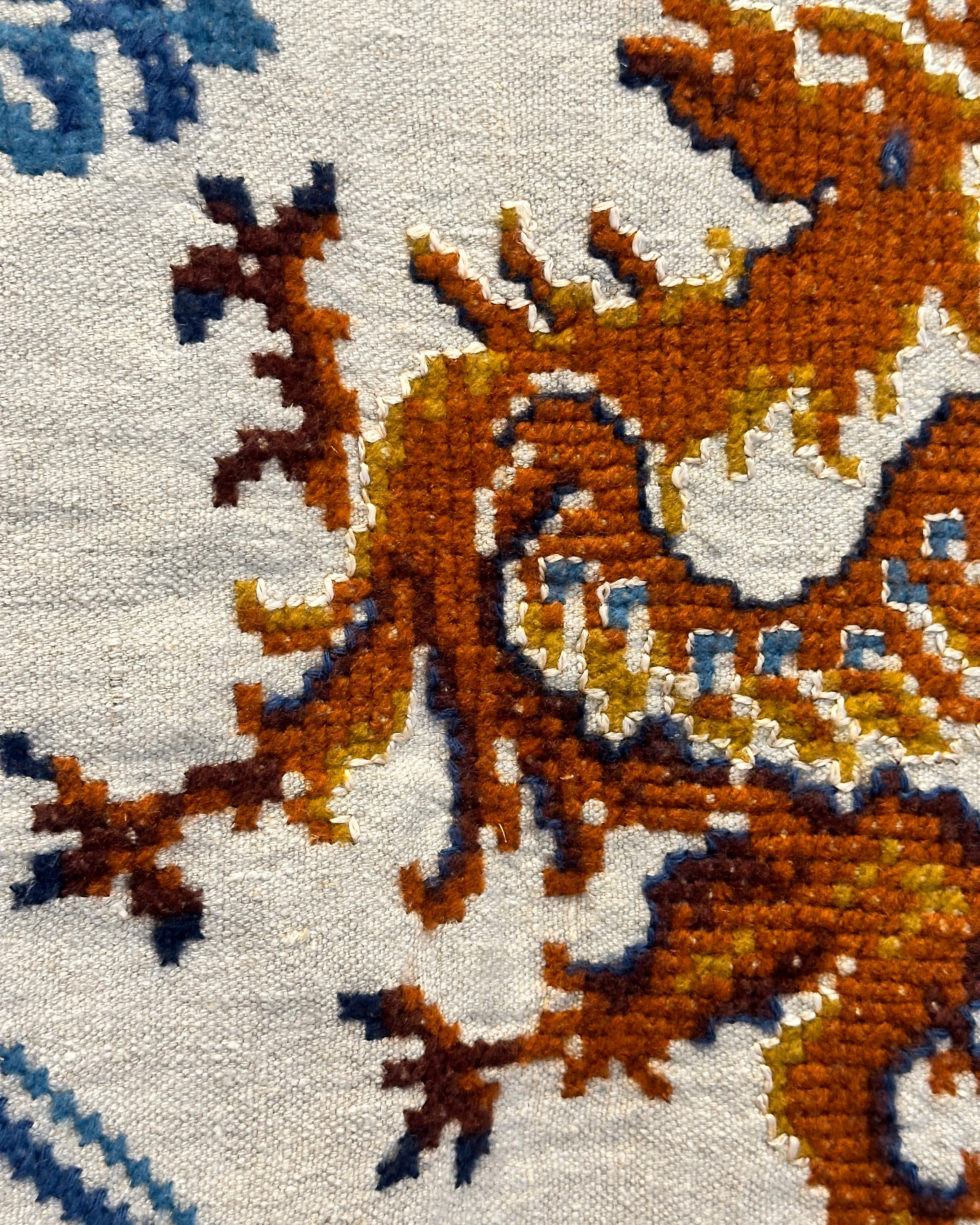 Vintage Welsh Throw with Dragon Motif (Blues, Browns)