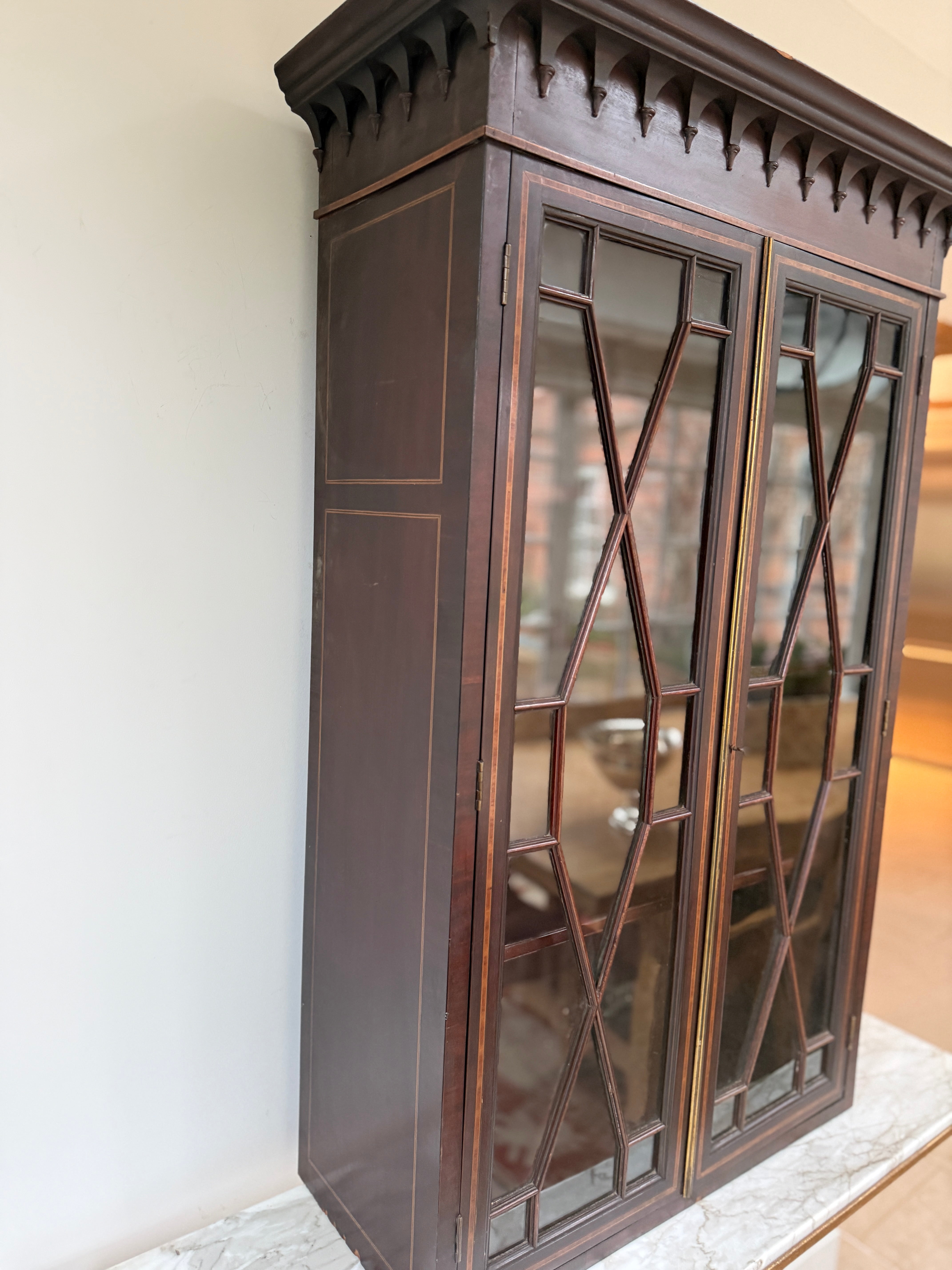 Tall Astragal Glazed Wall Cupboard