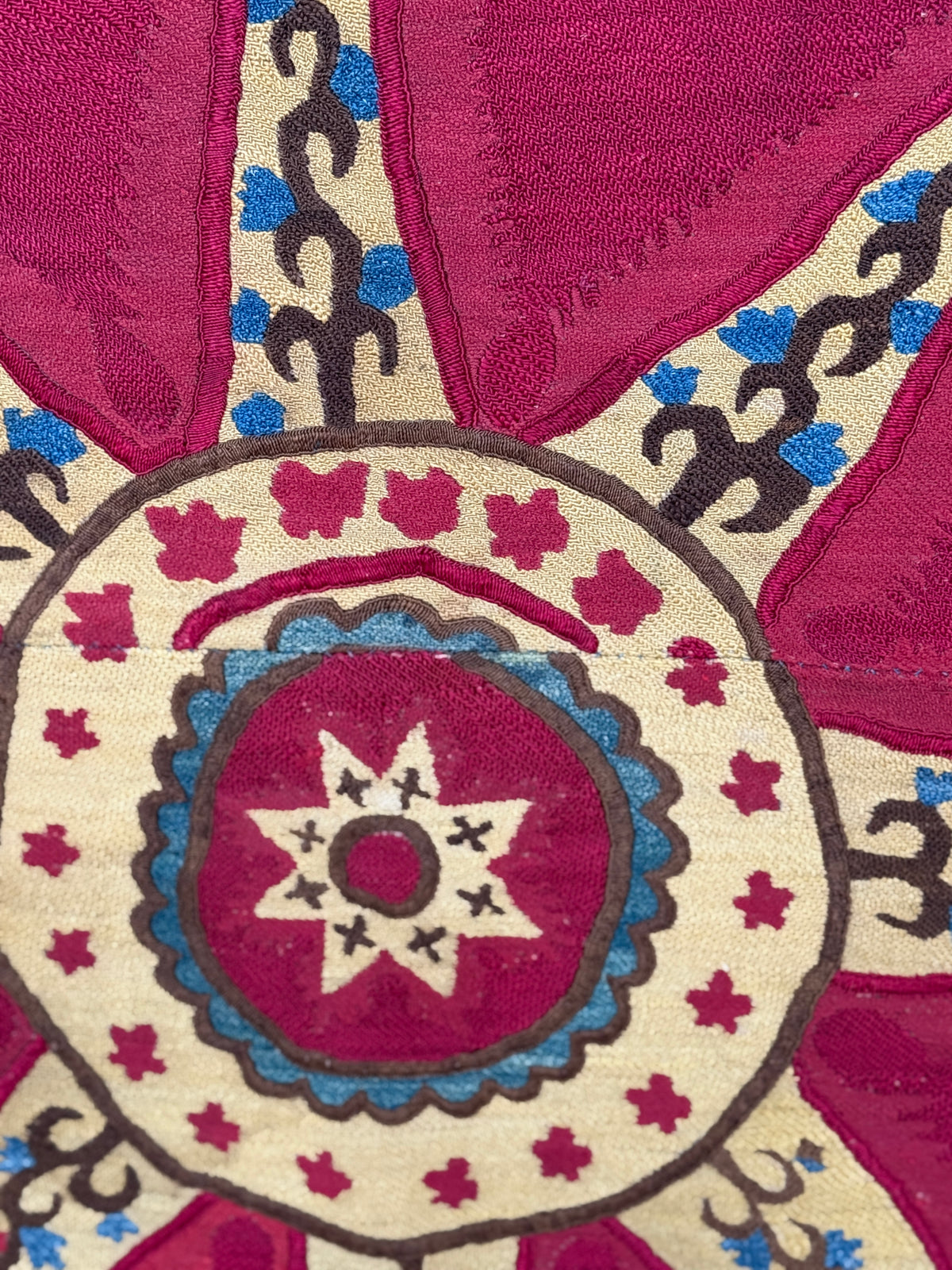 Large Antique Suzani Wall Hanging, Tashkent, Uzbekistan, Late 19th Century