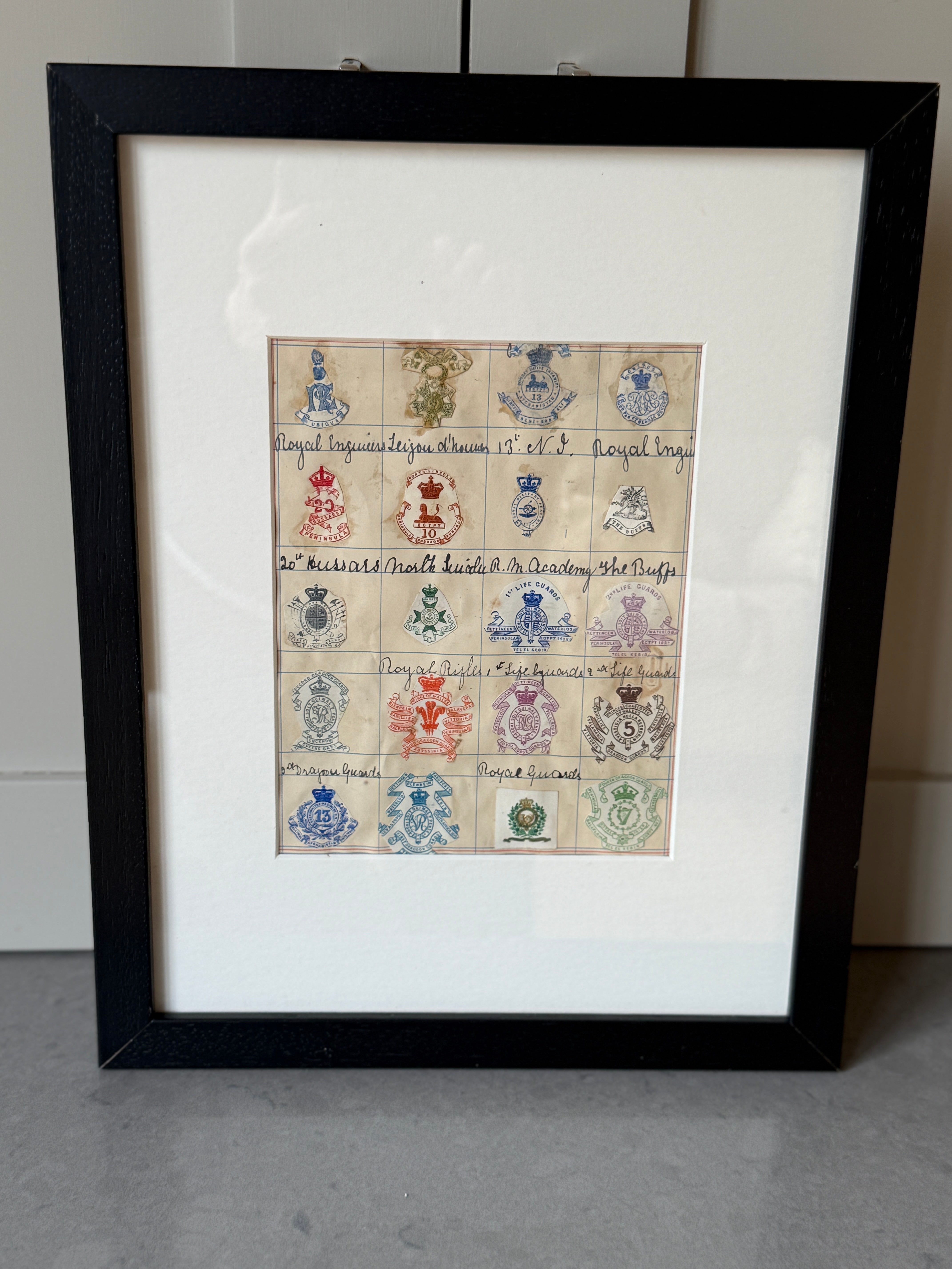 Framed 19th Century British Military Coat of Arms