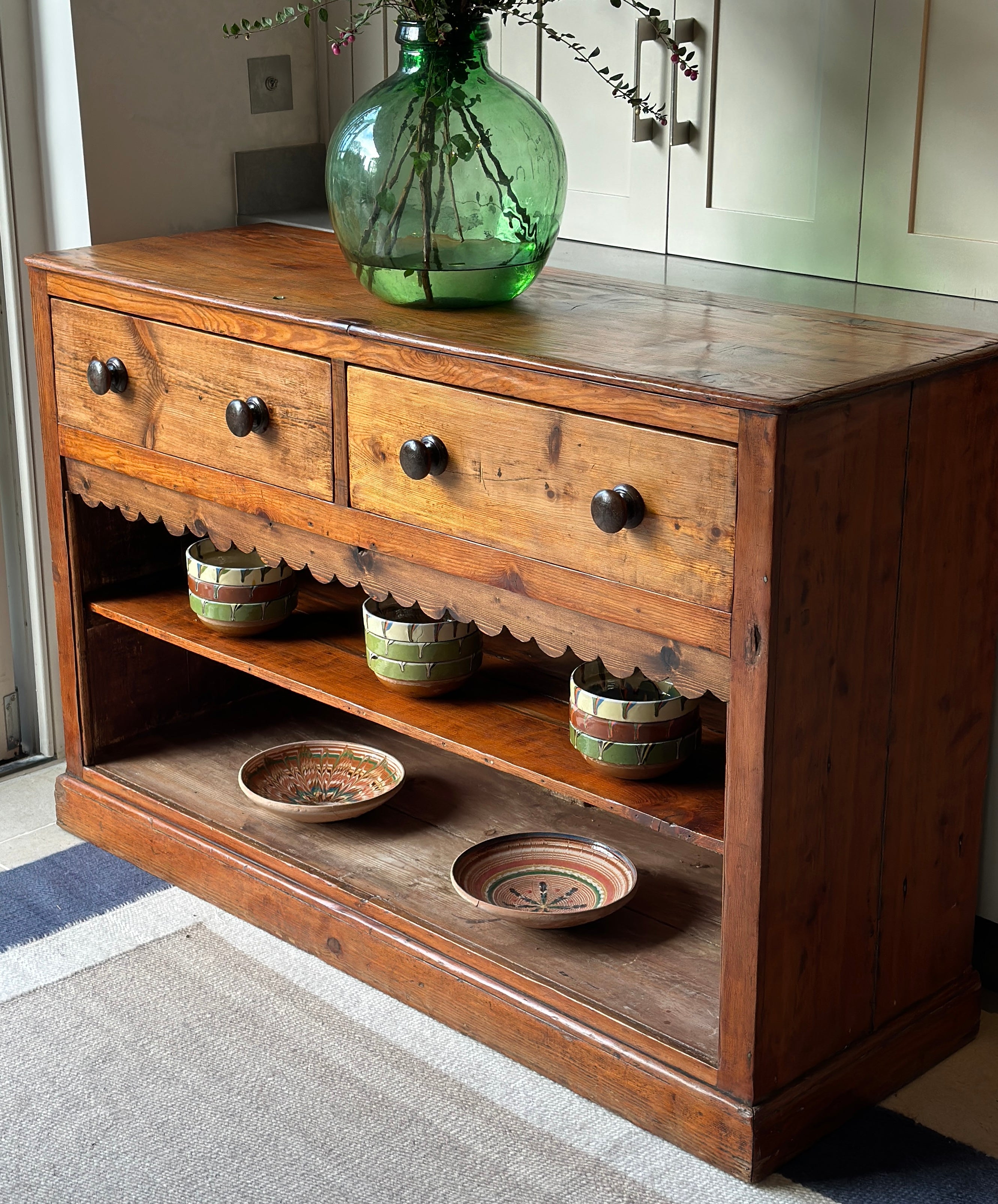 Large Vintage Pine Sideboard with deep drawers