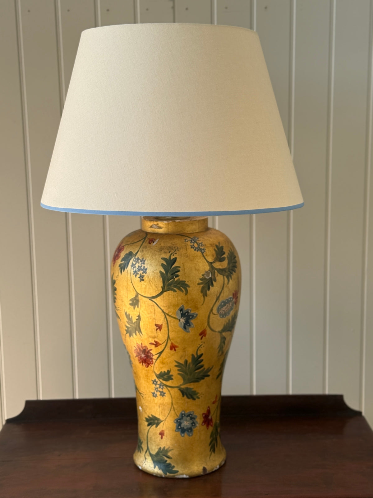 Large Gilt Baluster Lamp