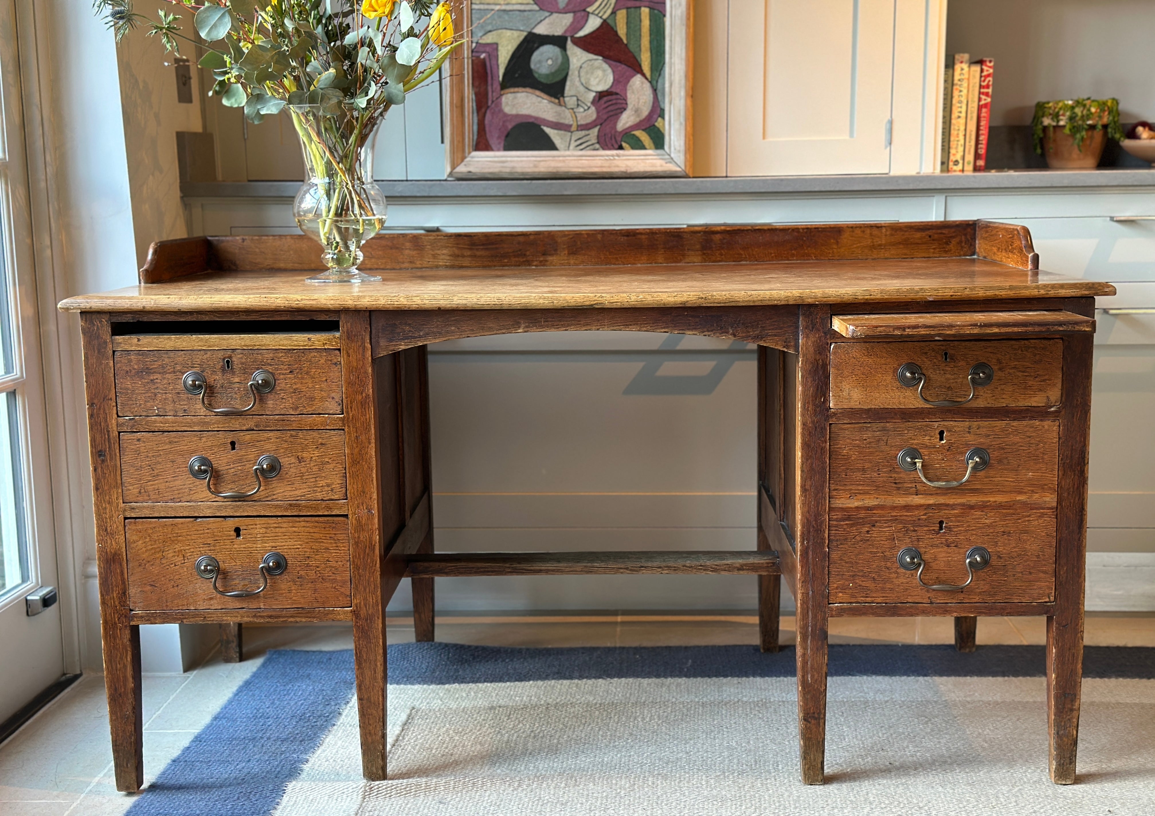 Large and Deep Solid Oak ‘MoD’ desk.