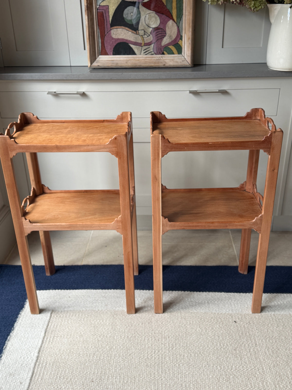 Pair of Mahogany Two-Tier Tray-Top Occasional Tables, Early 20th Century