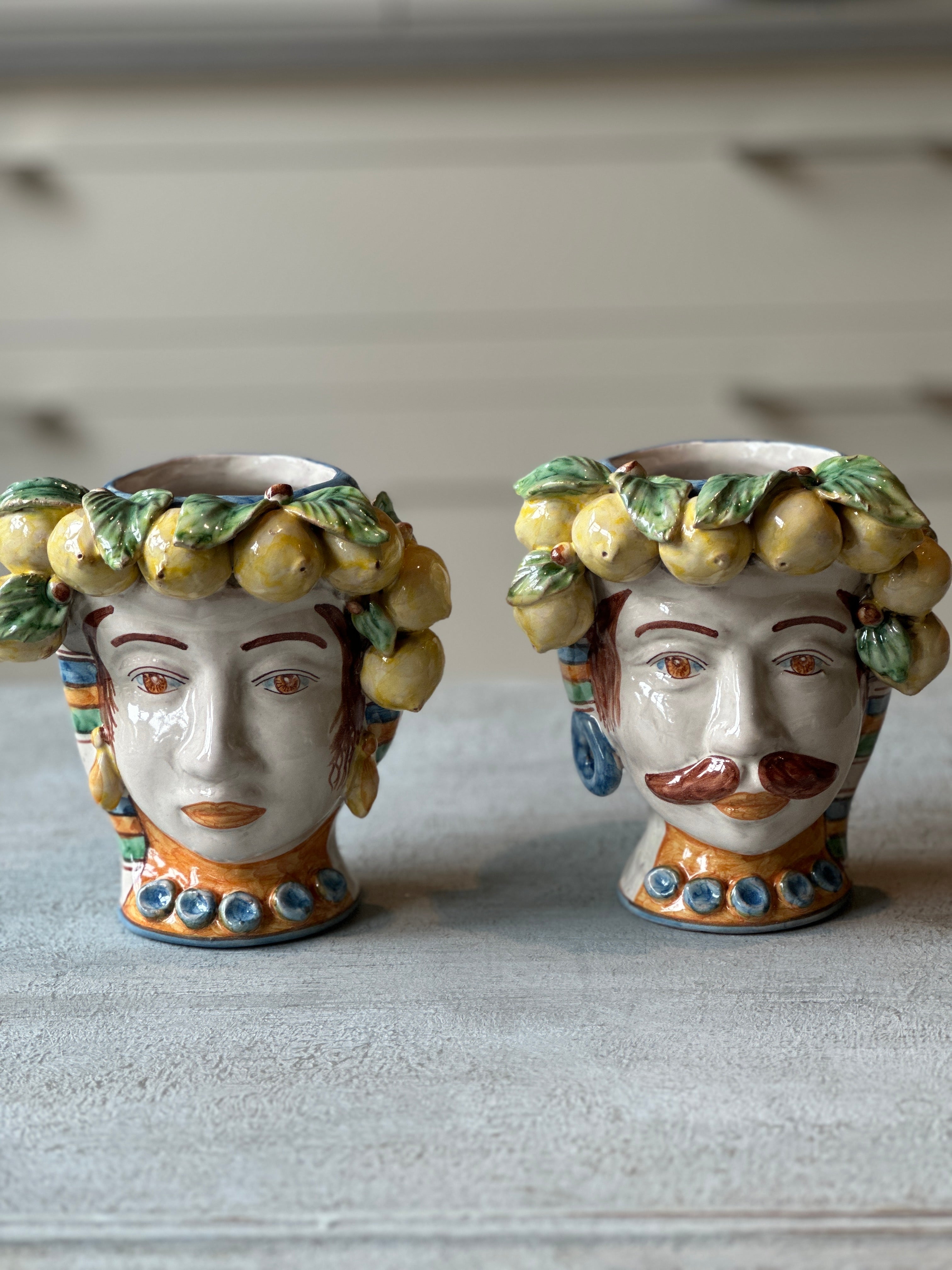 Small Pair of Moor Heads - Lemons