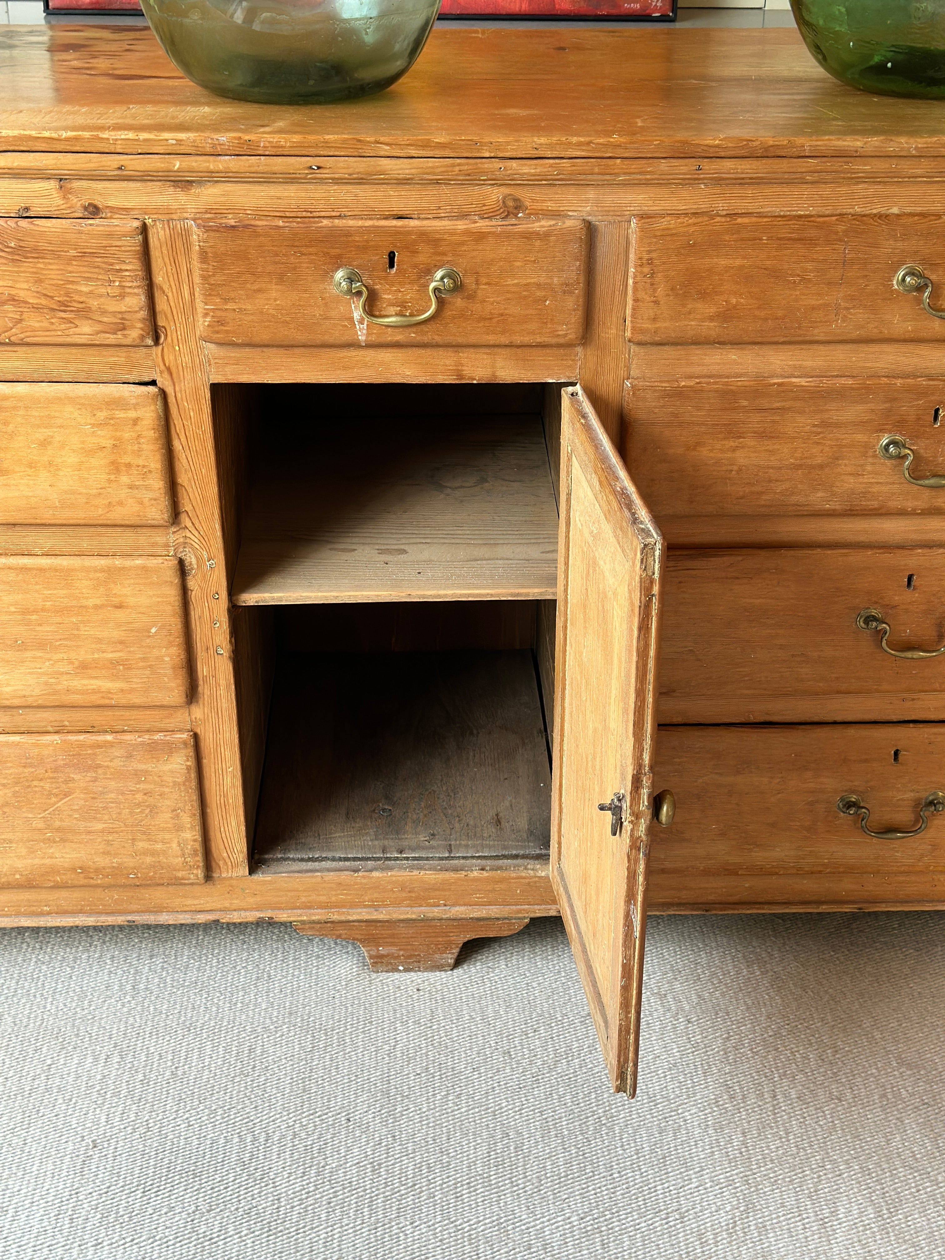 Large Antique Pine Sideboard with great patina