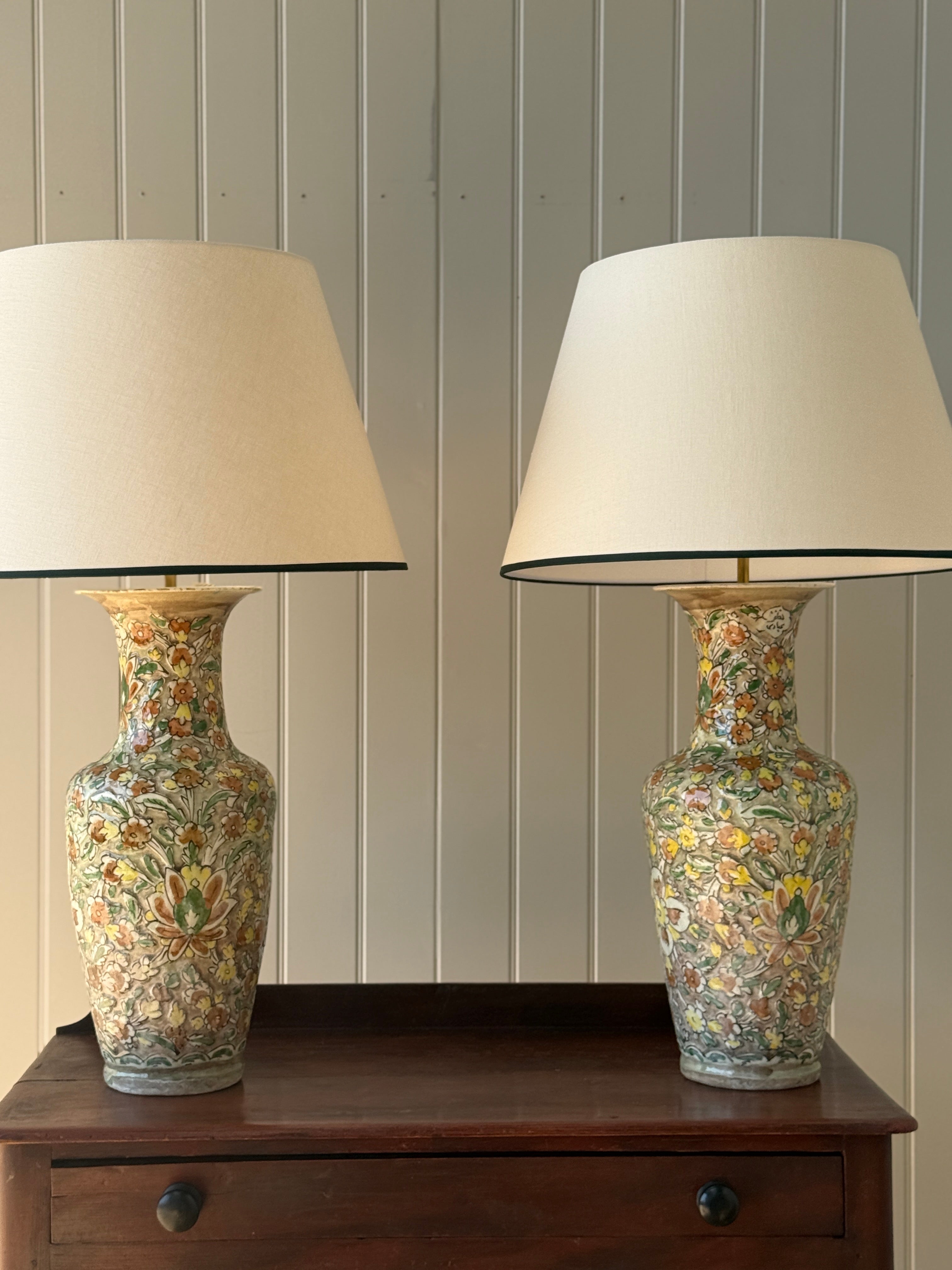 Pair of Vintage Ottoman Ceramic Table lamps