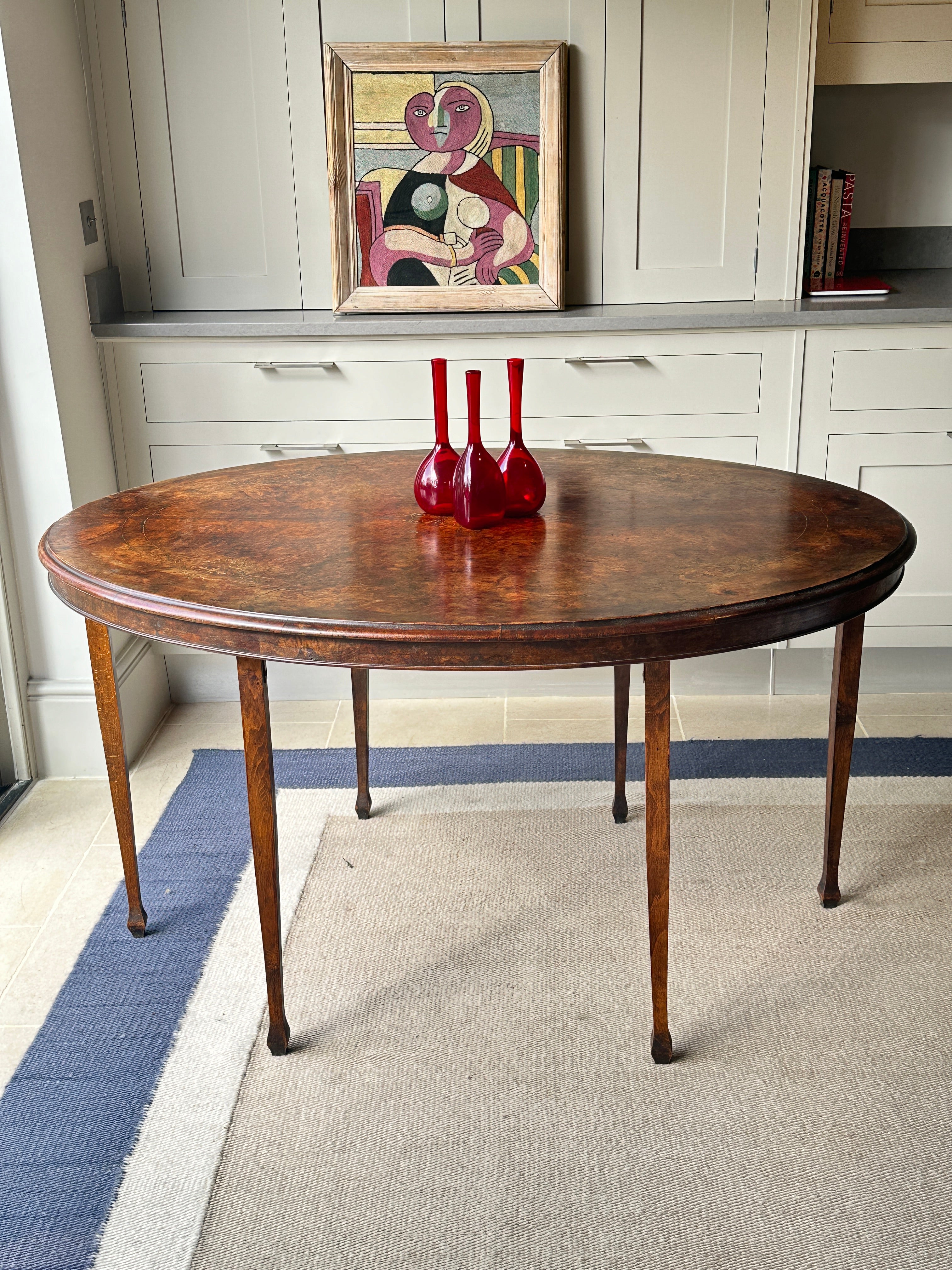 Lovely Oval Mahogany Centre Table with faded Marquetry Inlay