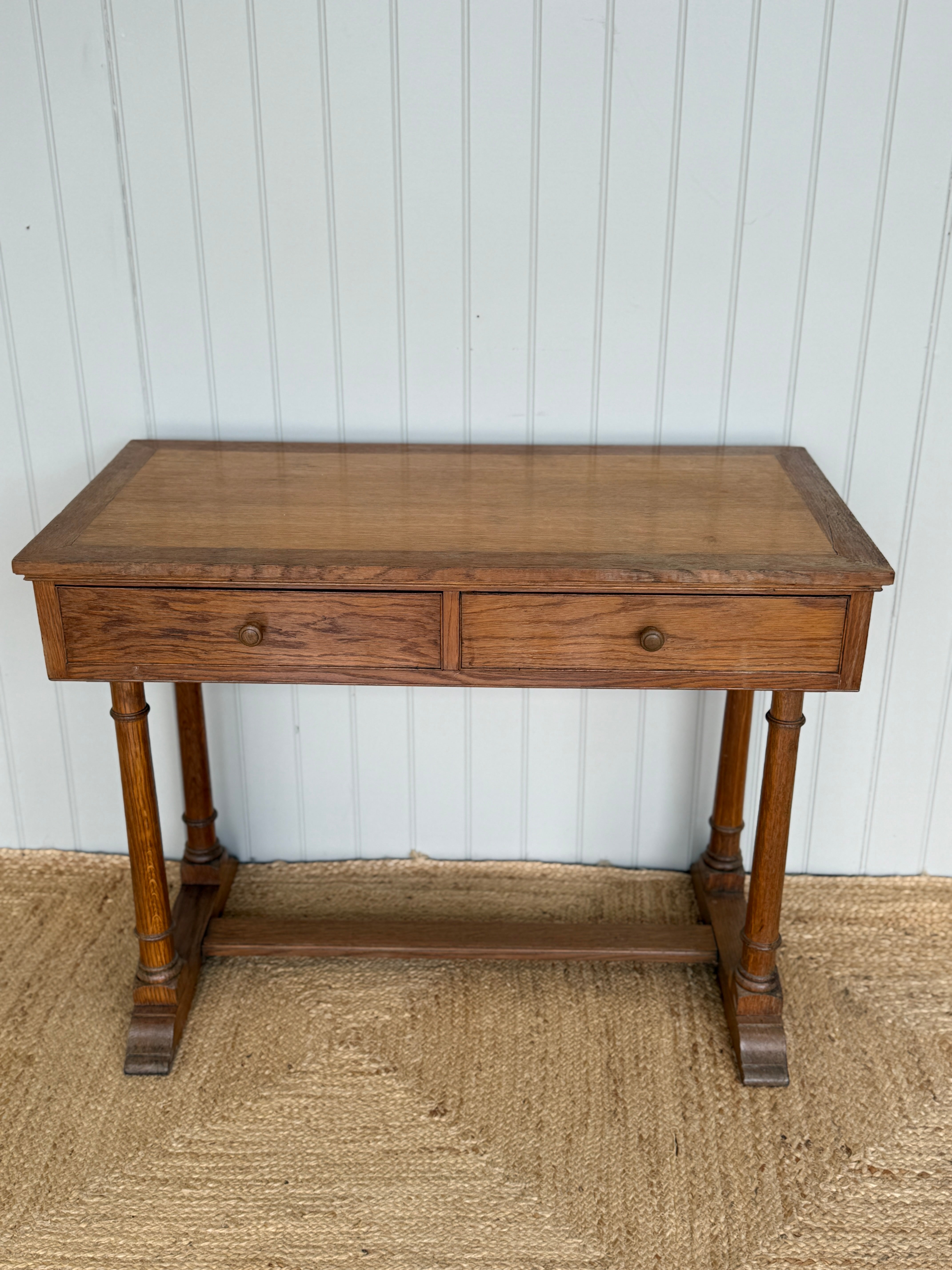 Oak Writing Table in the Manner of Heals