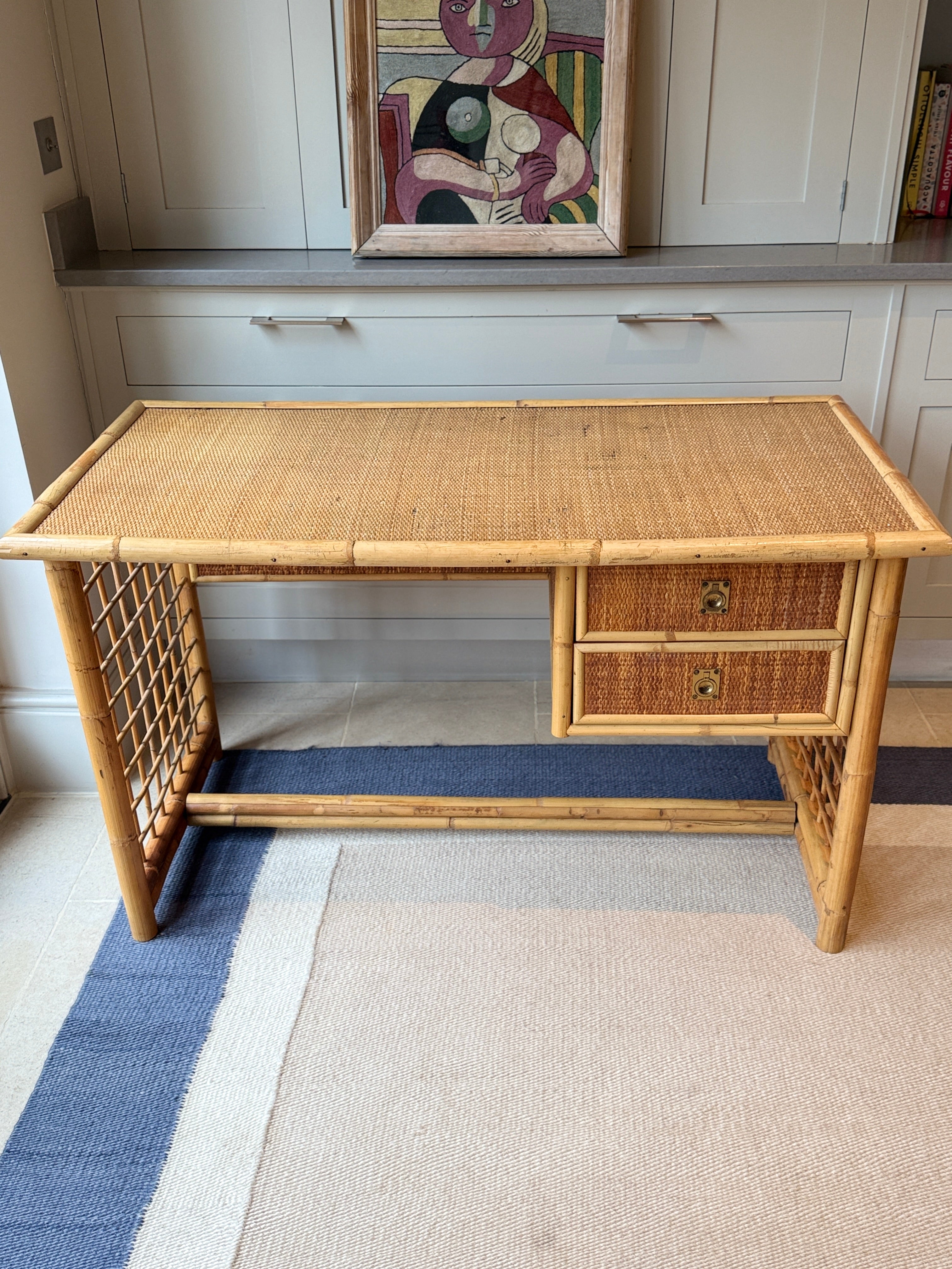Italian Cane Desk 1970s