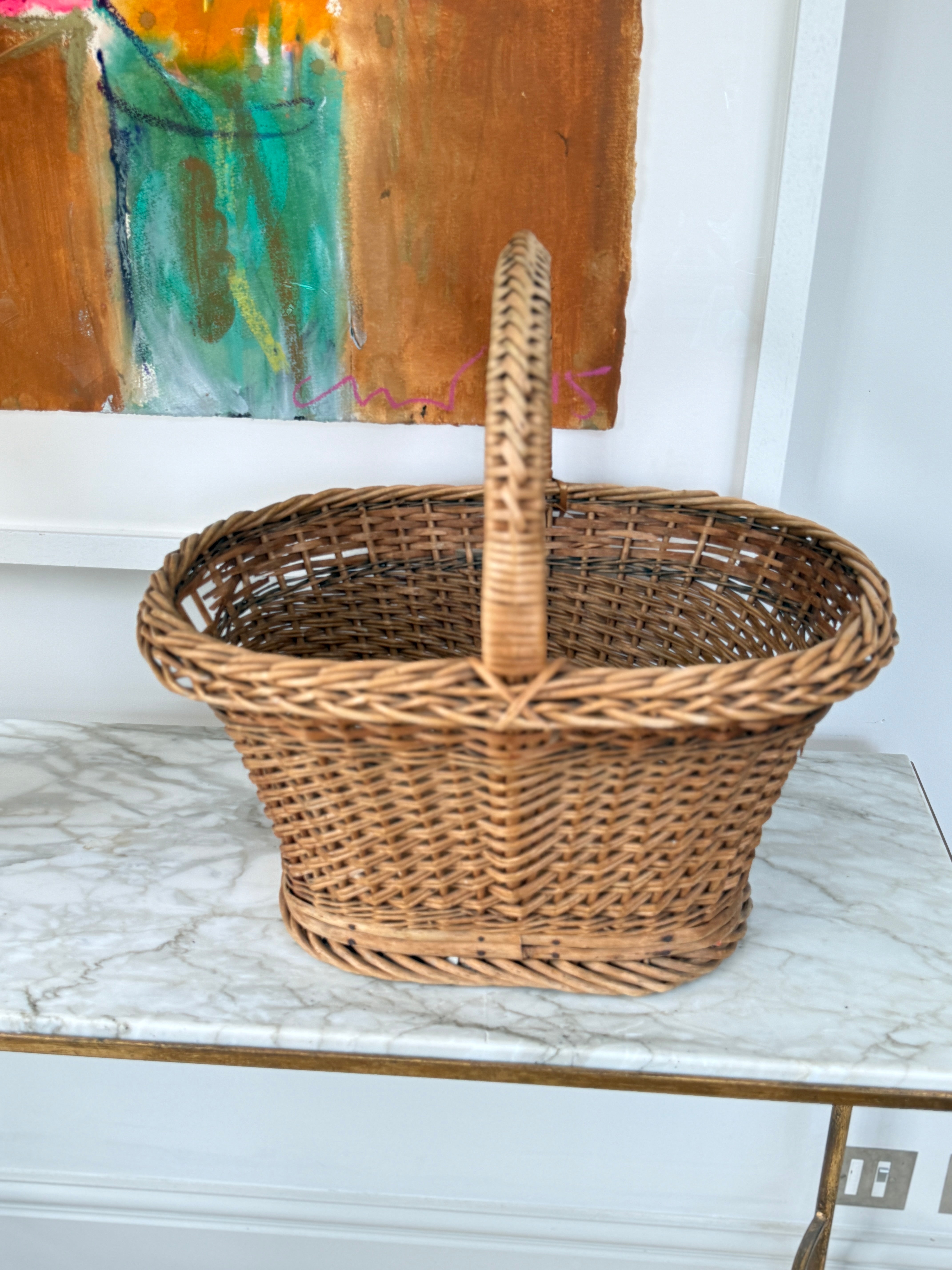 Medium Basket With plaited border