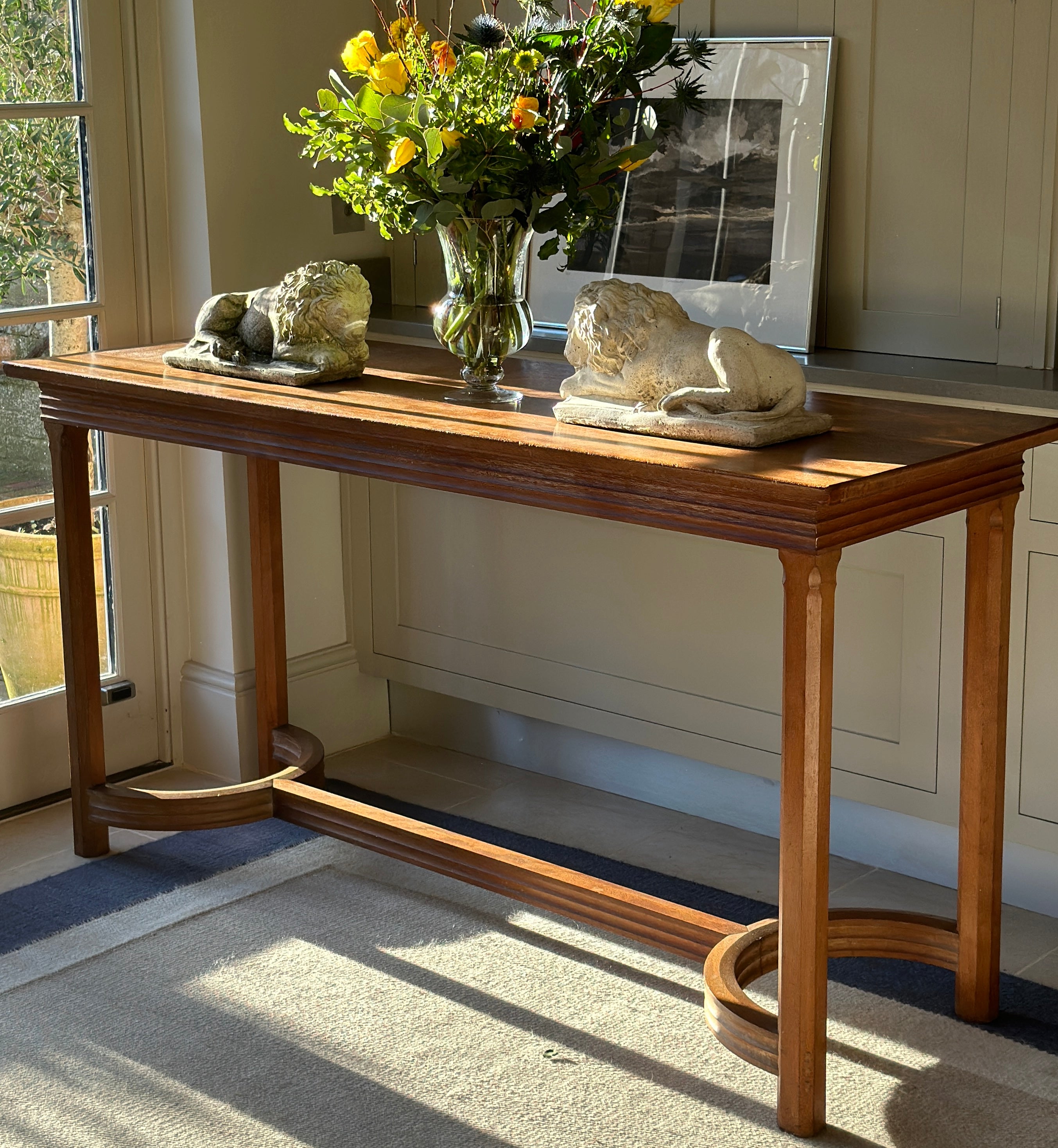 Stunning Large Scale Honeyed Oak Console in the manner of Pugin