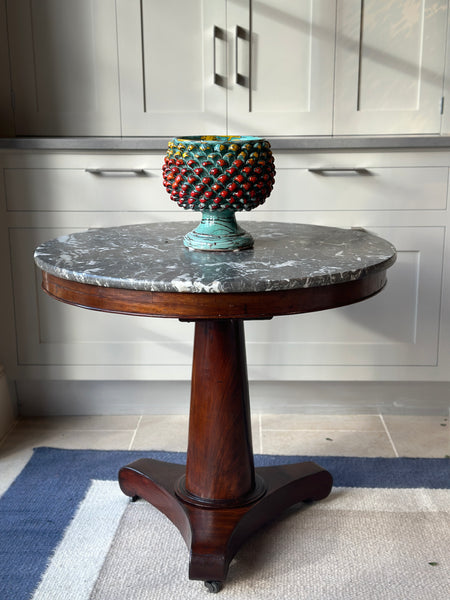 French Gueridon with Grey Marble Top