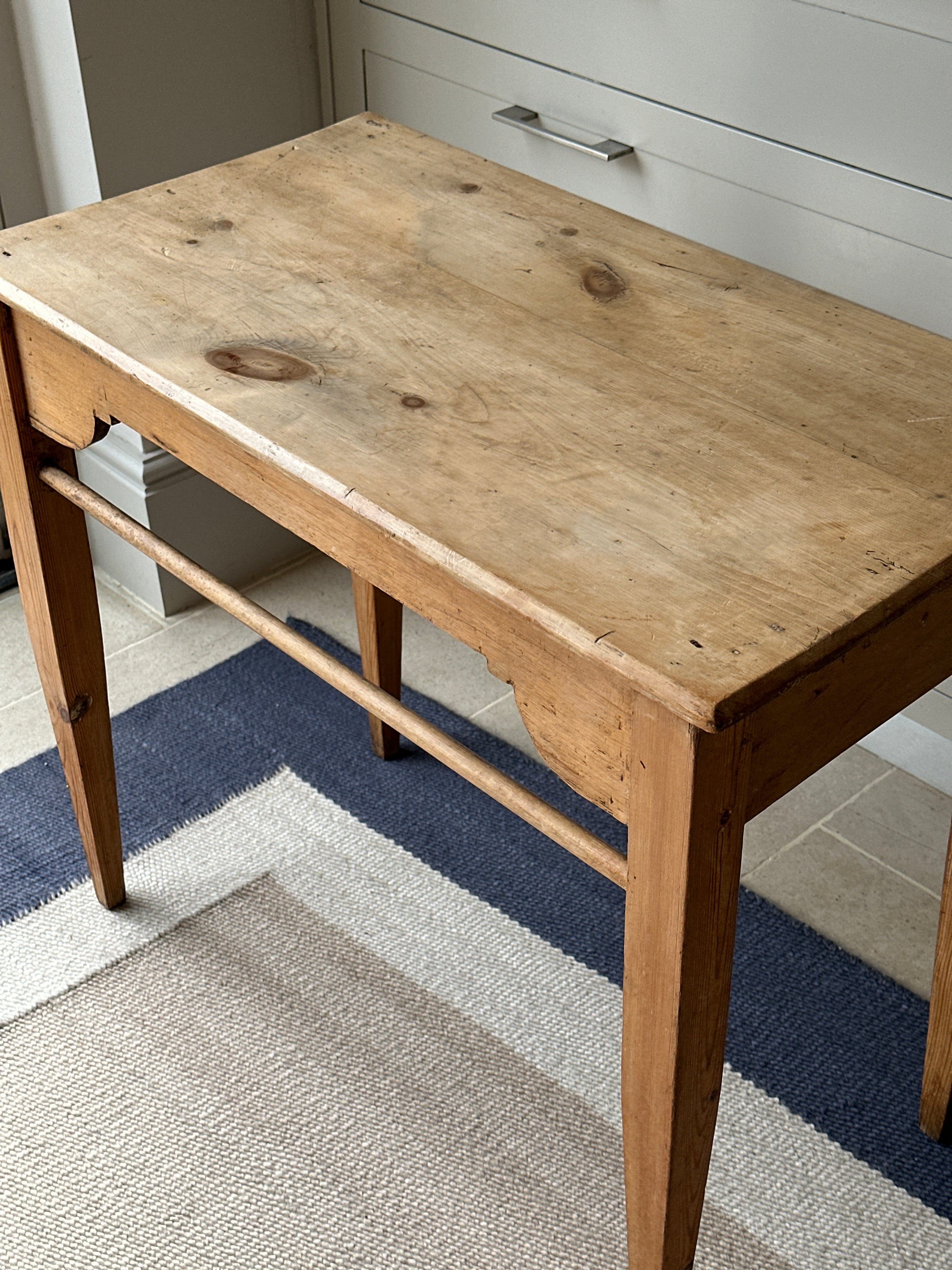 Lovely Antique Pine Table with Rail