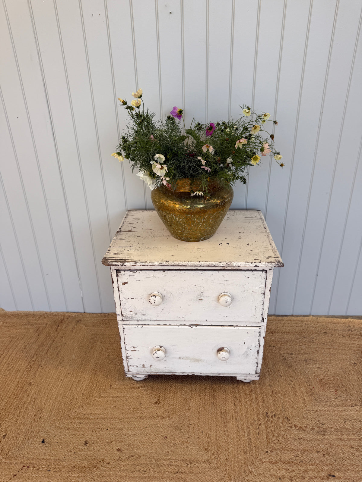 Small Antique Painted Pine Chest of Drawers