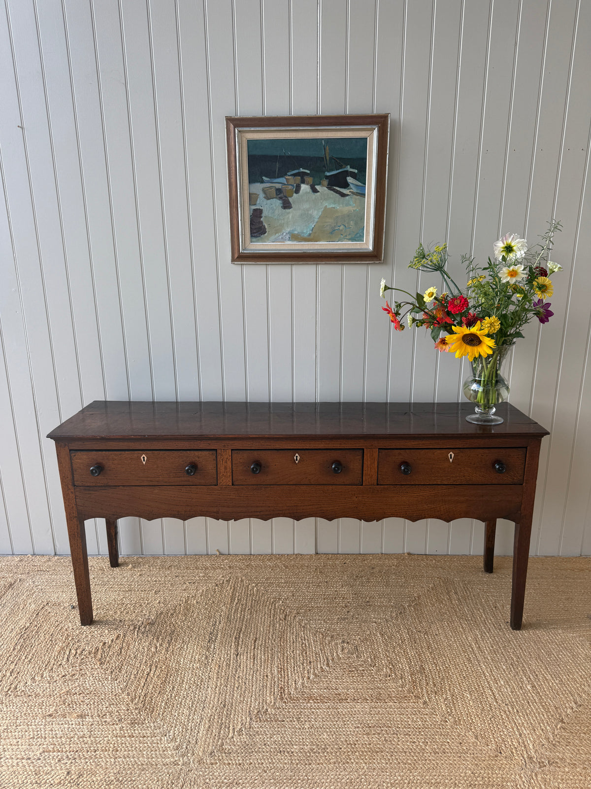 George III Oak Dresser Base, Circa 1780-1800
