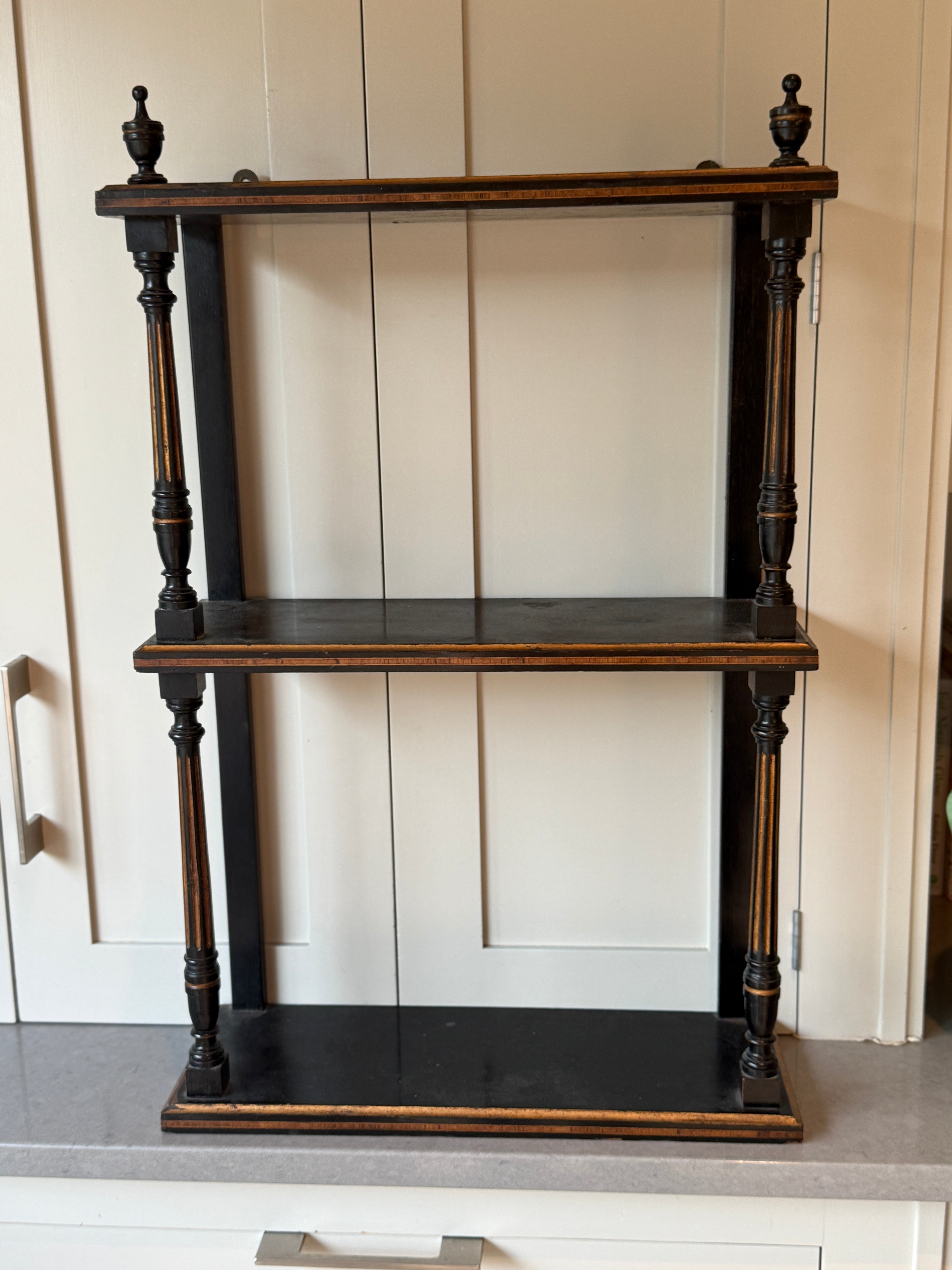 Small Ebonised Wall Shelves