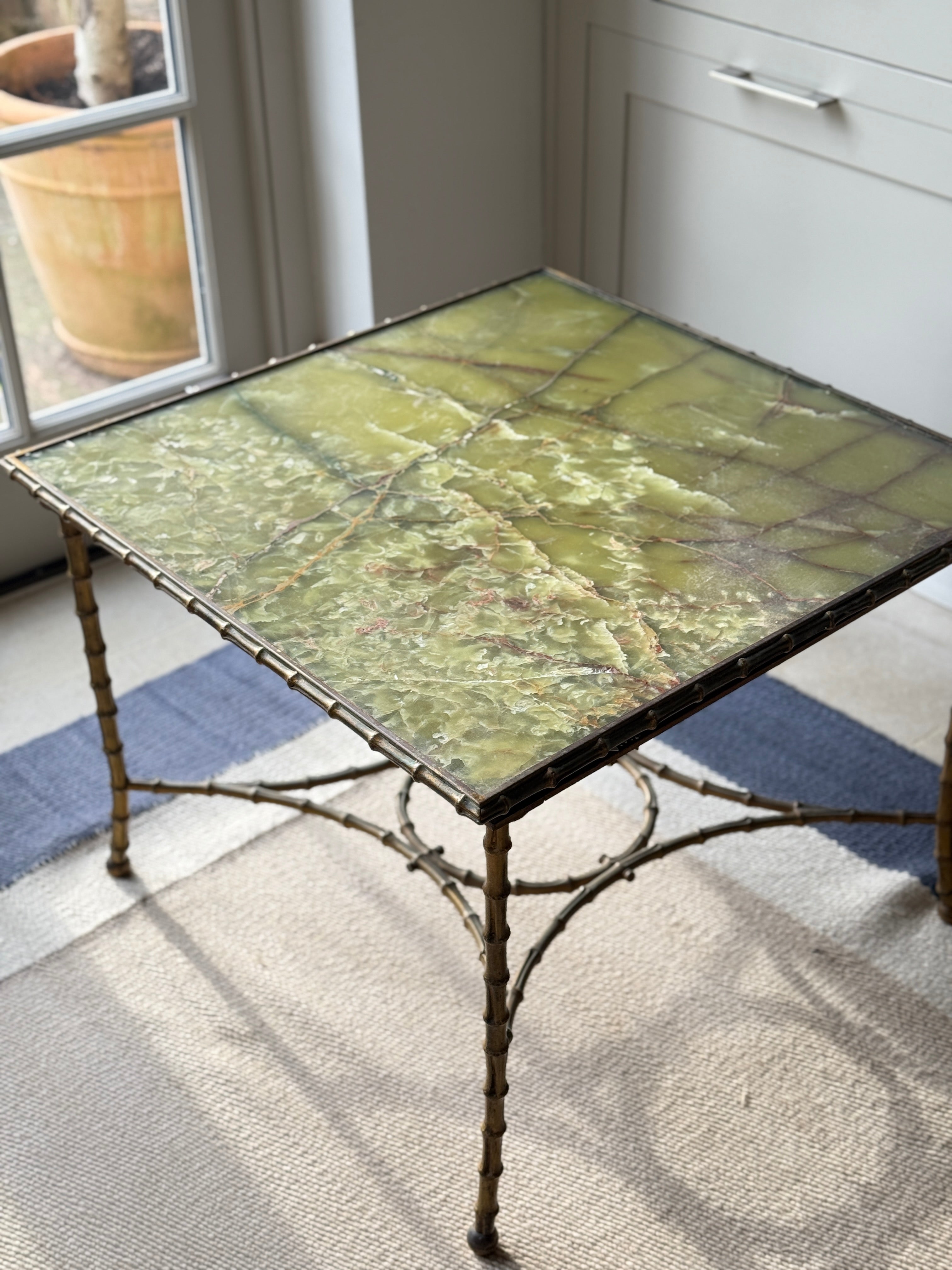 French Bronze  and Onyx Coffee Table