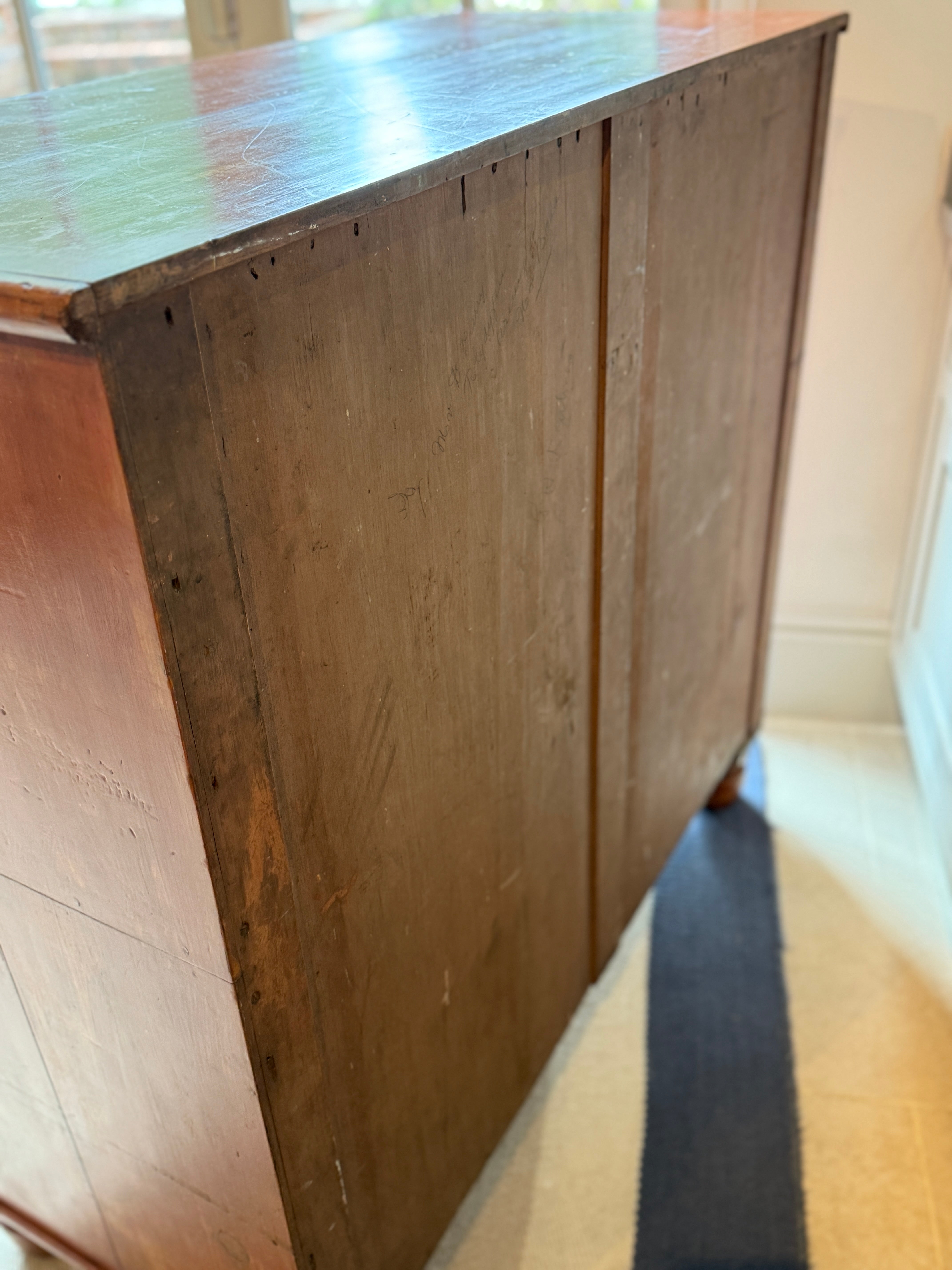 Large Red Pine Scumble Glazed Chest of Drawers